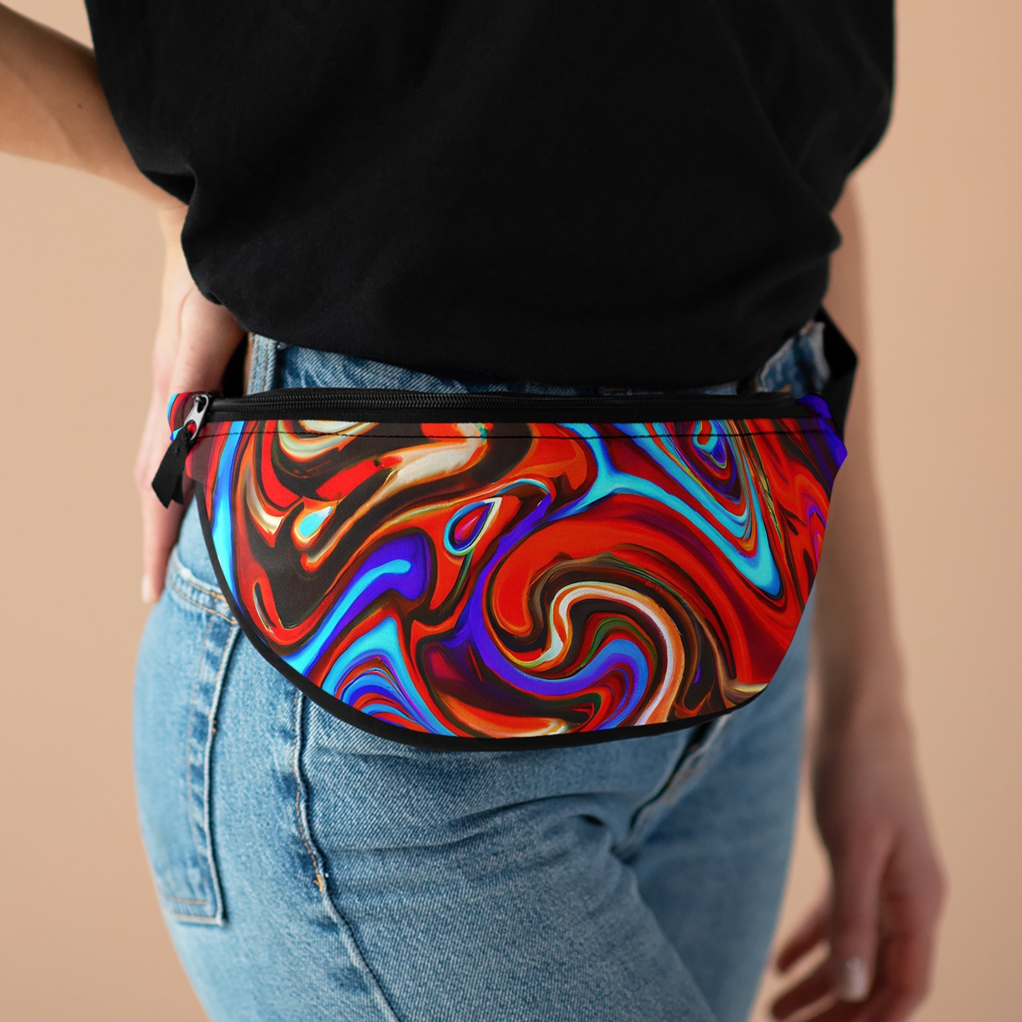 Fanny Packs - Red Sky Vortex Trippy Festival Fanny Pack (Medium) - Acid Daddy