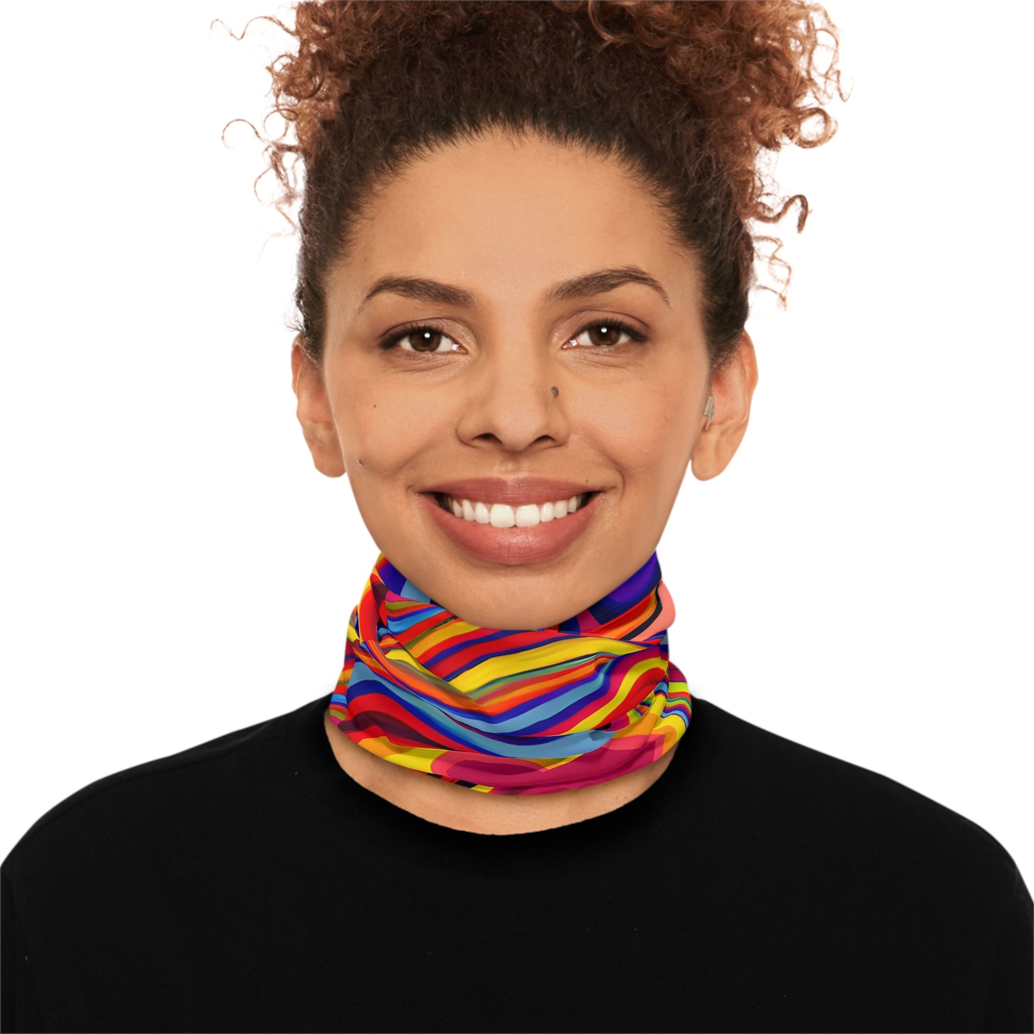 All Over Prints - Retro Swirls Sleek Winter Neck Gaiter - Acid Daddy