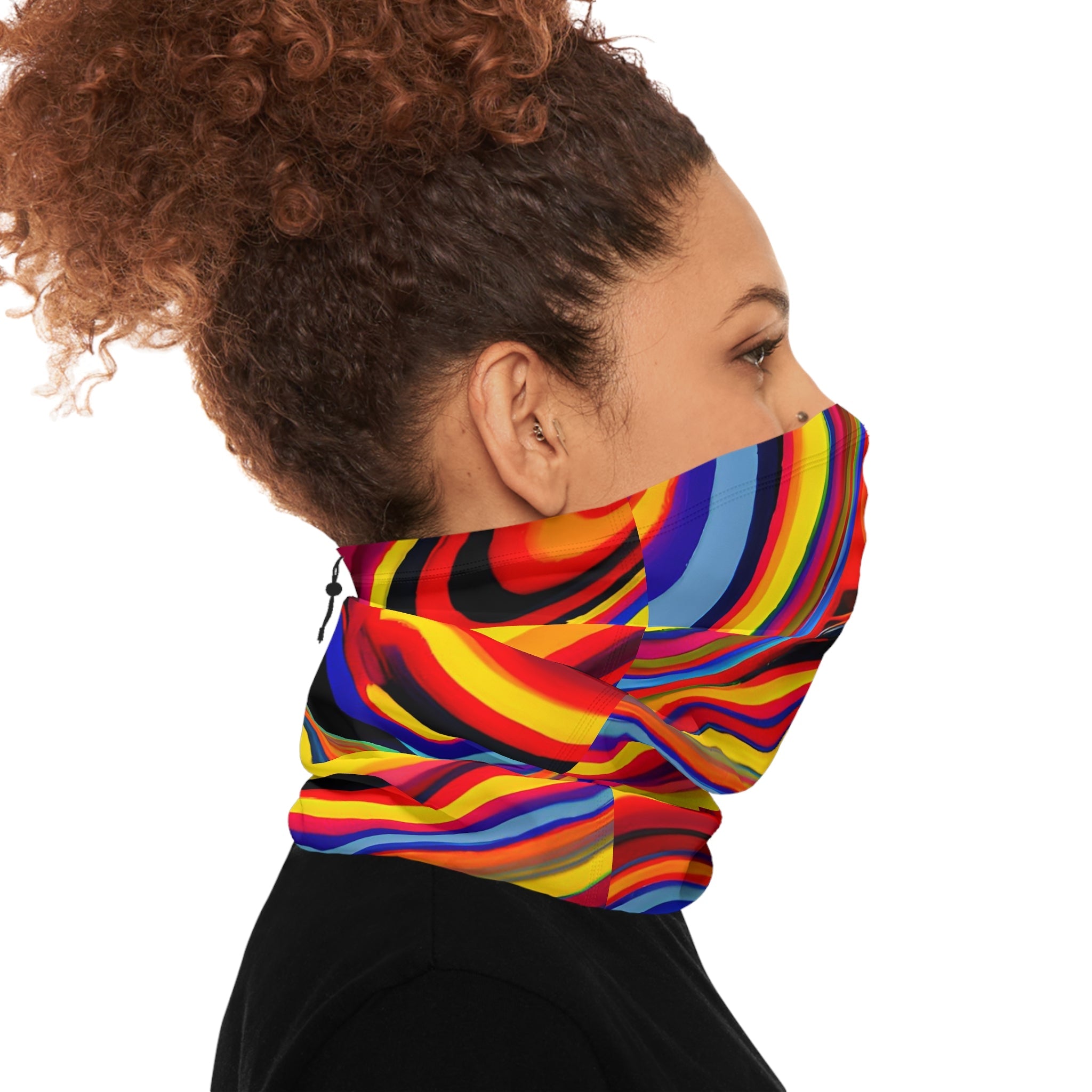 All Over Prints - Retro Swirls Sleek Winter Neck Gaiter - Acid Daddy