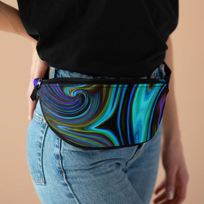 Fanny Packs - Reverberating Blues Rave Festival Fanny Pack (Medium) - Acid Daddy