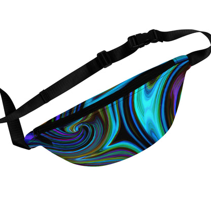 Fanny Packs - Reverberating Blues Rave Festival Fanny Pack (Medium) - Acid Daddy