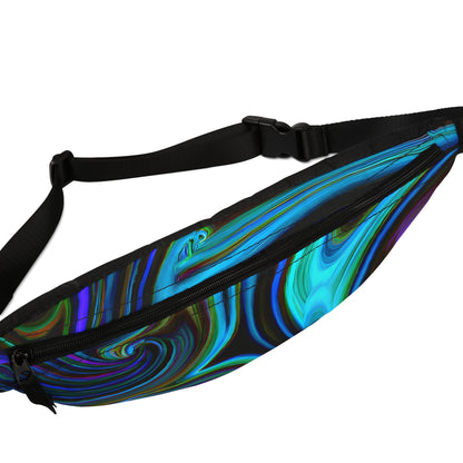 Fanny Packs - Reverberating Blues Rave Festival Fanny Pack (Medium) - Acid Daddy