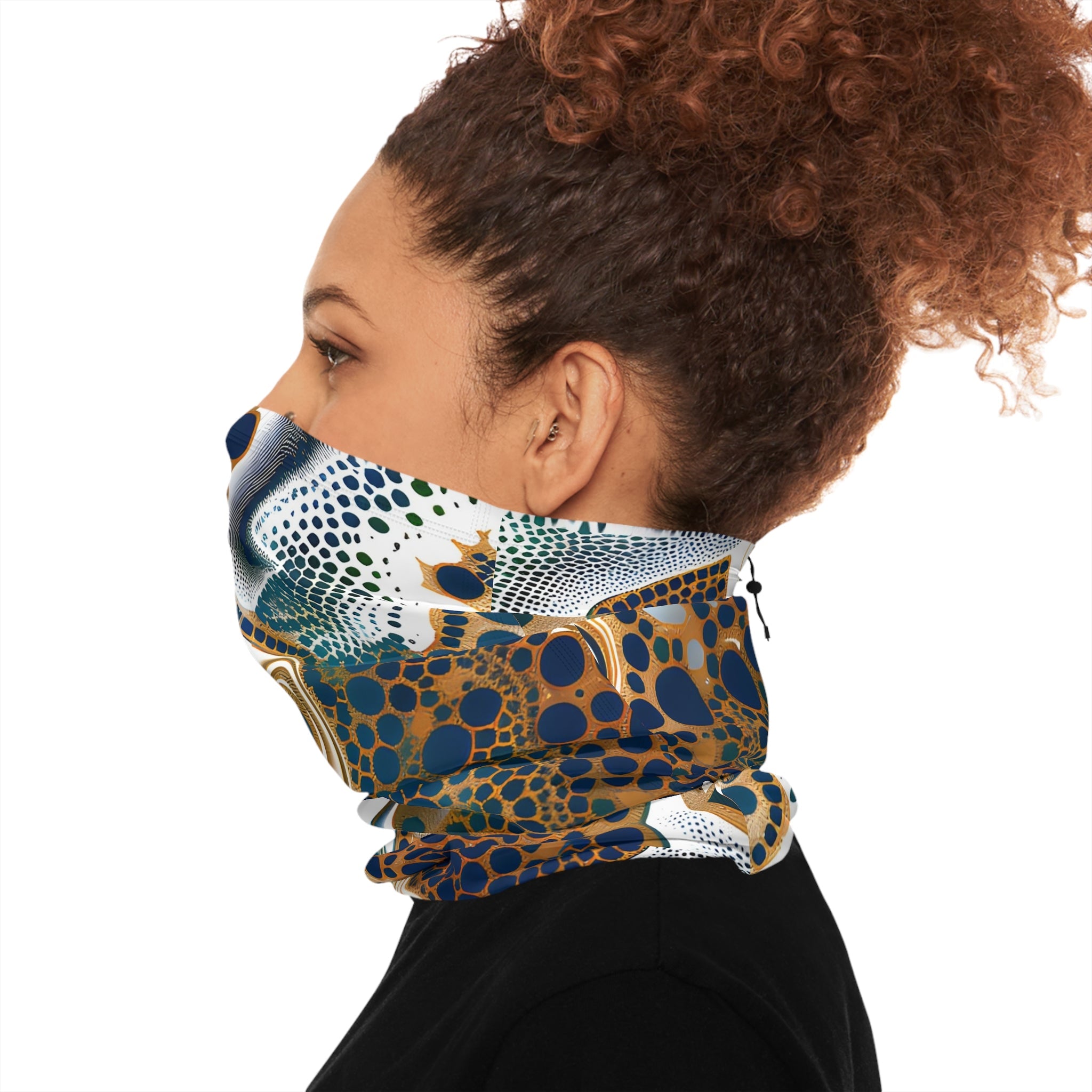 All Over Prints - Sapphire Blue Gold Winter Neck Gaiter - Acid Daddy