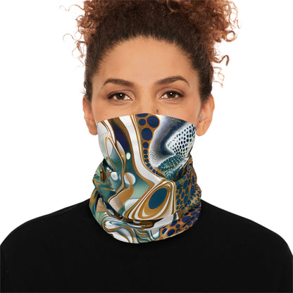 All Over Prints - Sapphire Blue Gold Winter Neck Gaiter - Acid Daddy