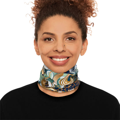 All Over Prints - Sapphire Blue Gold Winter Neck Gaiter - Acid Daddy