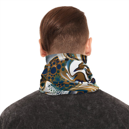 All Over Prints - Sapphire Blue Gold Winter Neck Gaiter - Acid Daddy