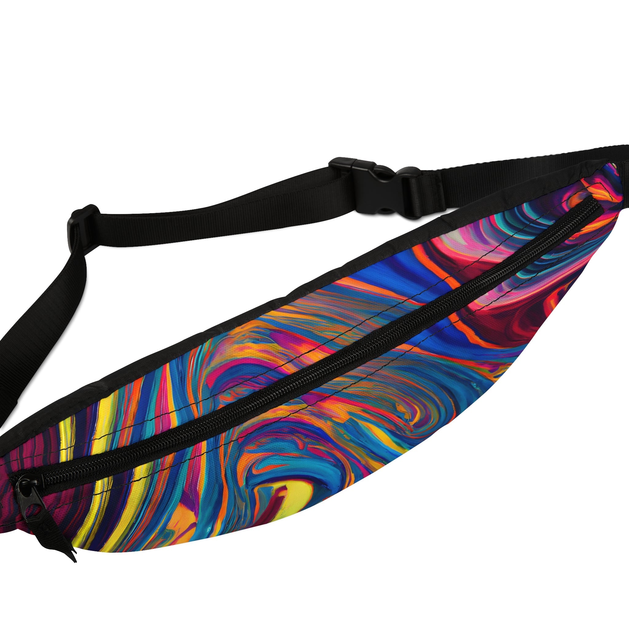 Fanny Packs - Satin Paint Trippy Fanny Pack (Medium) - Acid Daddy