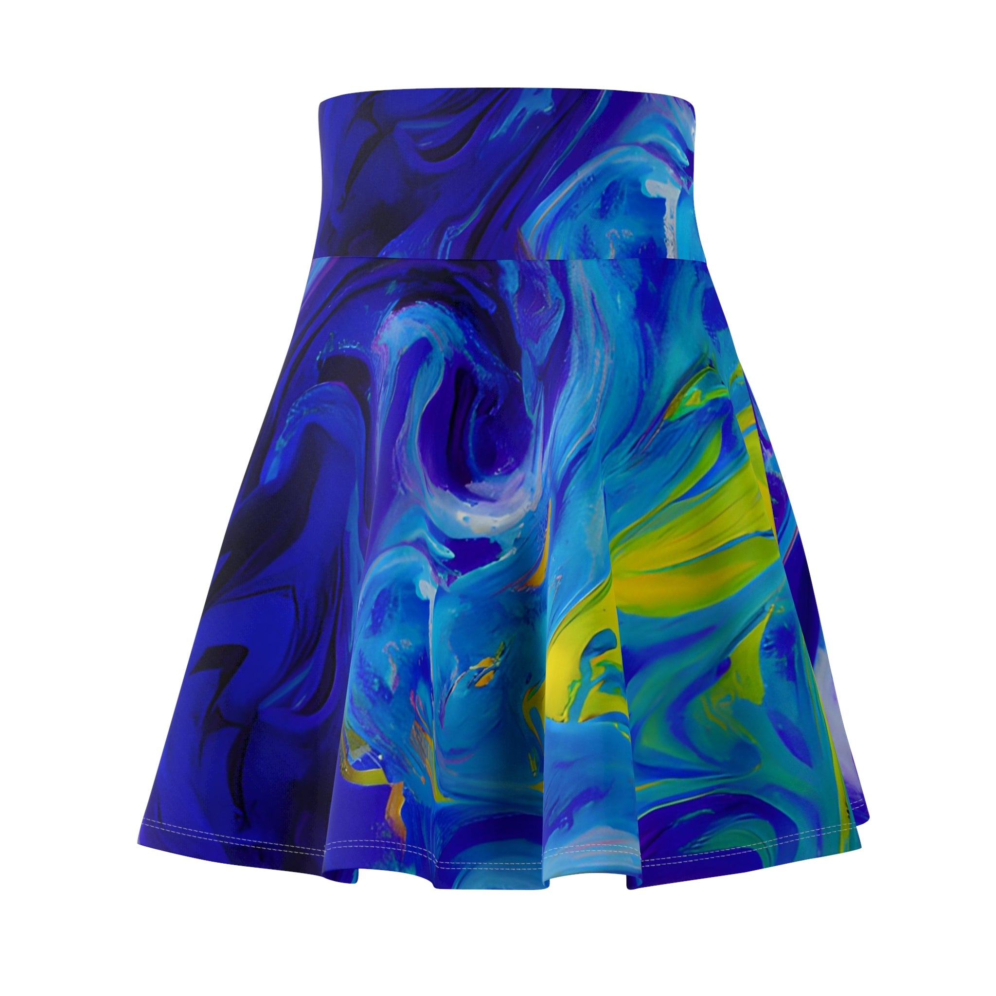 Skater Skirts - Cosmic Blue Vortex Skater Skirt - Acid Daddy