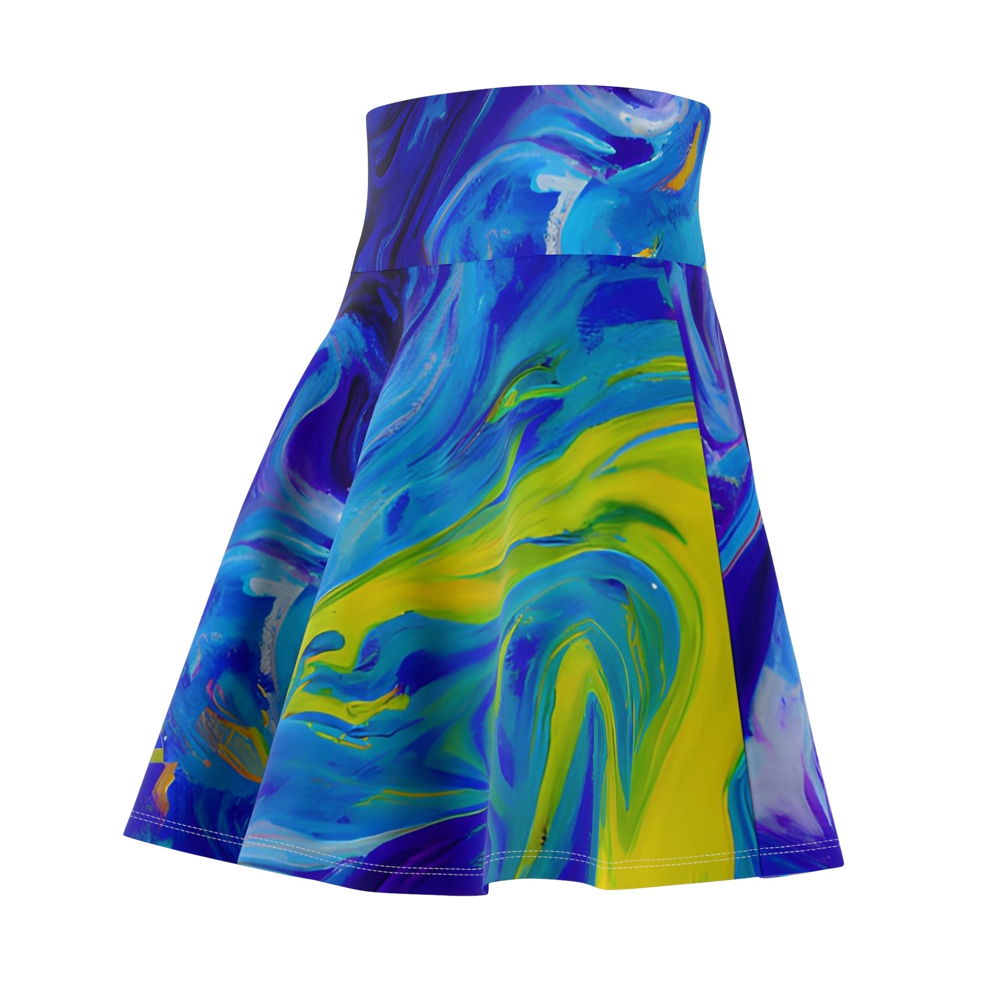 Skater Skirts - Cosmic Blue Vortex Skater Skirt - Acid Daddy