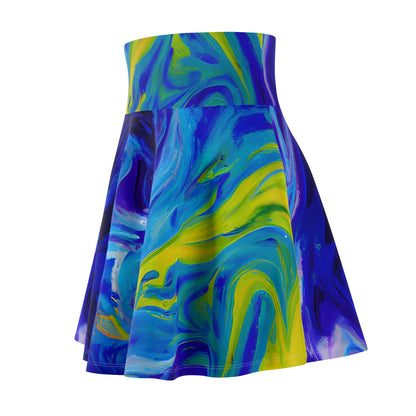 Skater Skirts - Cosmic Blue Vortex Skater Skirt - Acid Daddy