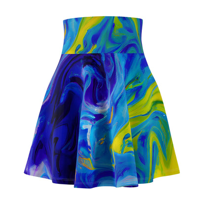 Skater Skirts - Cosmic Blue Vortex Skater Skirt - Acid Daddy