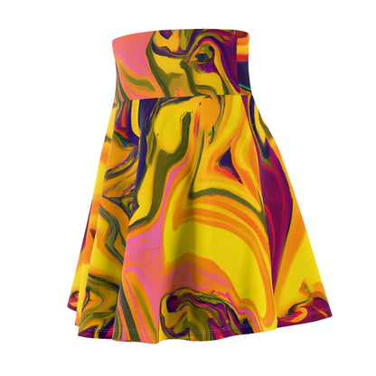 Skater Skirts - Golden Pink Vibes Skater Skirt - Acid Daddy