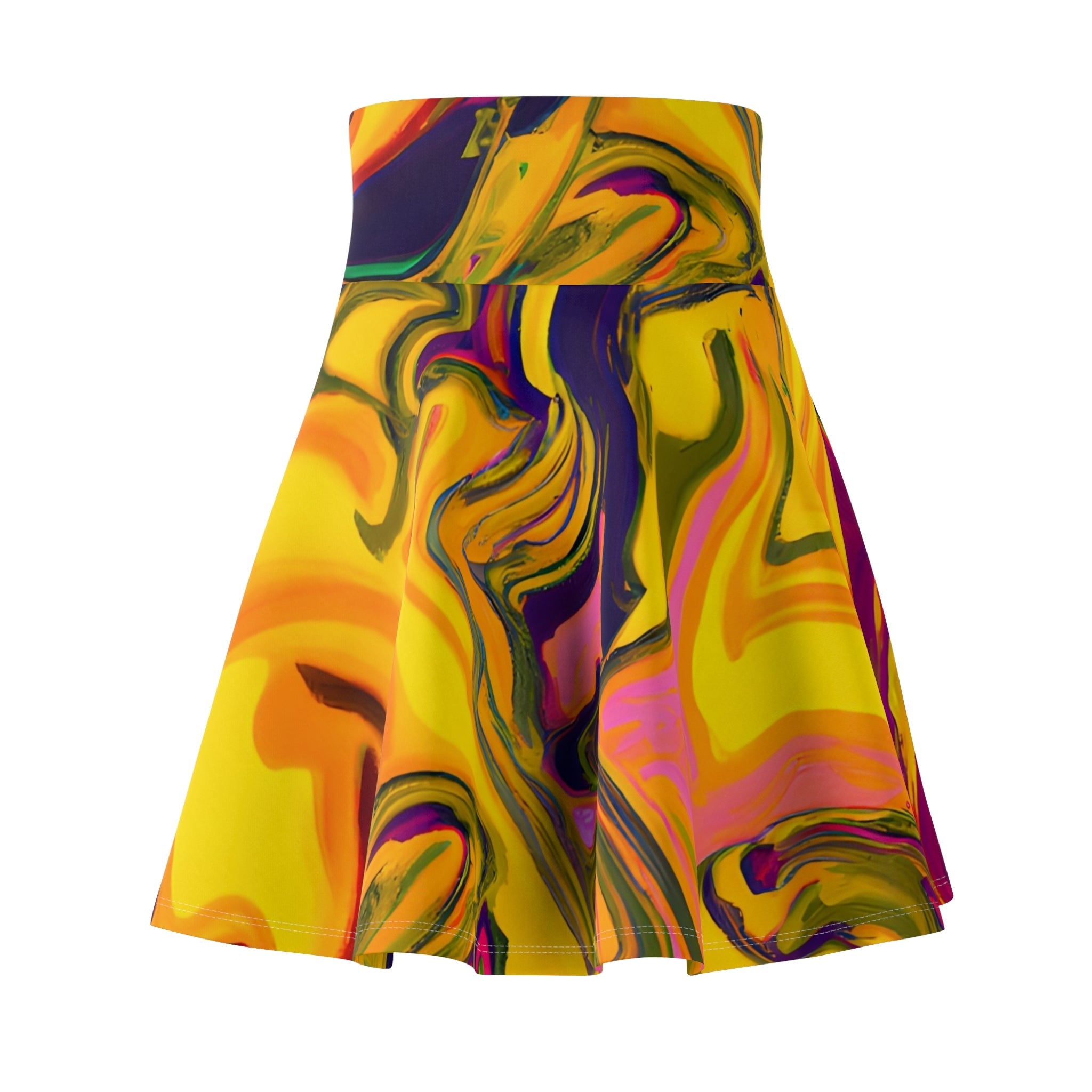 Skater Skirts - Golden Pink Vibes Skater Skirt - Acid Daddy