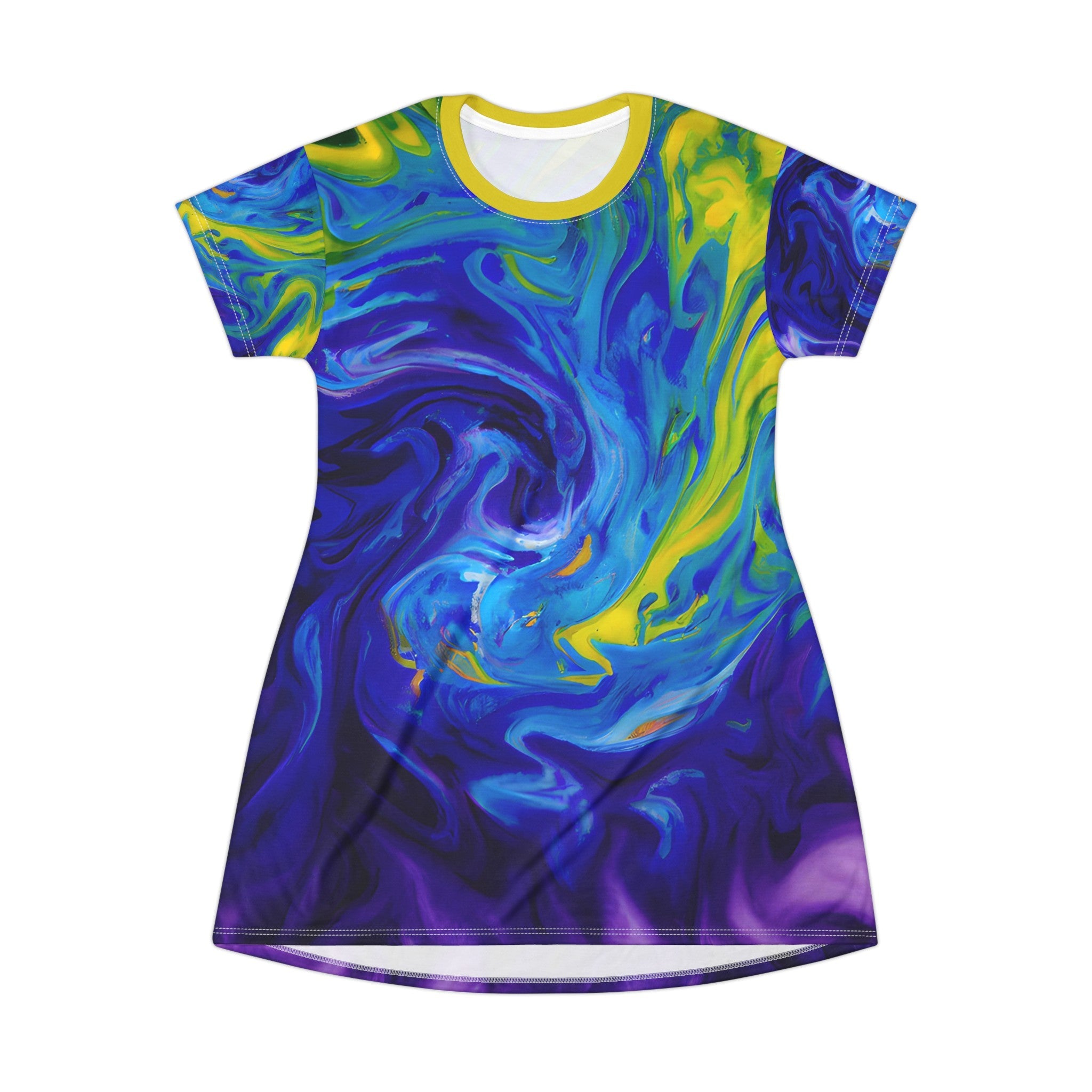 T - Shirt Dresses - Blue Vortex T - Shirt Dress - Acid Daddy