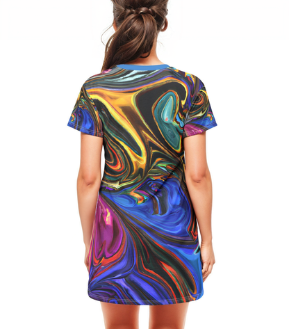 Festival Dresses - Painted Serenity T - Shirt Dress - Acid Daddy