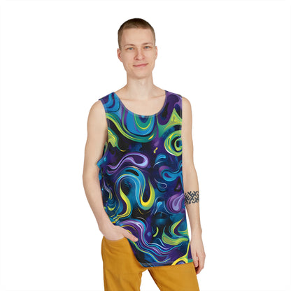 Tank Tops - Psychedelic Turquoise Mystery Tank Top - Acid Daddy