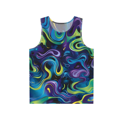 Tank Tops - Psychedelic Turquoise Mystery Tank Top - Acid Daddy