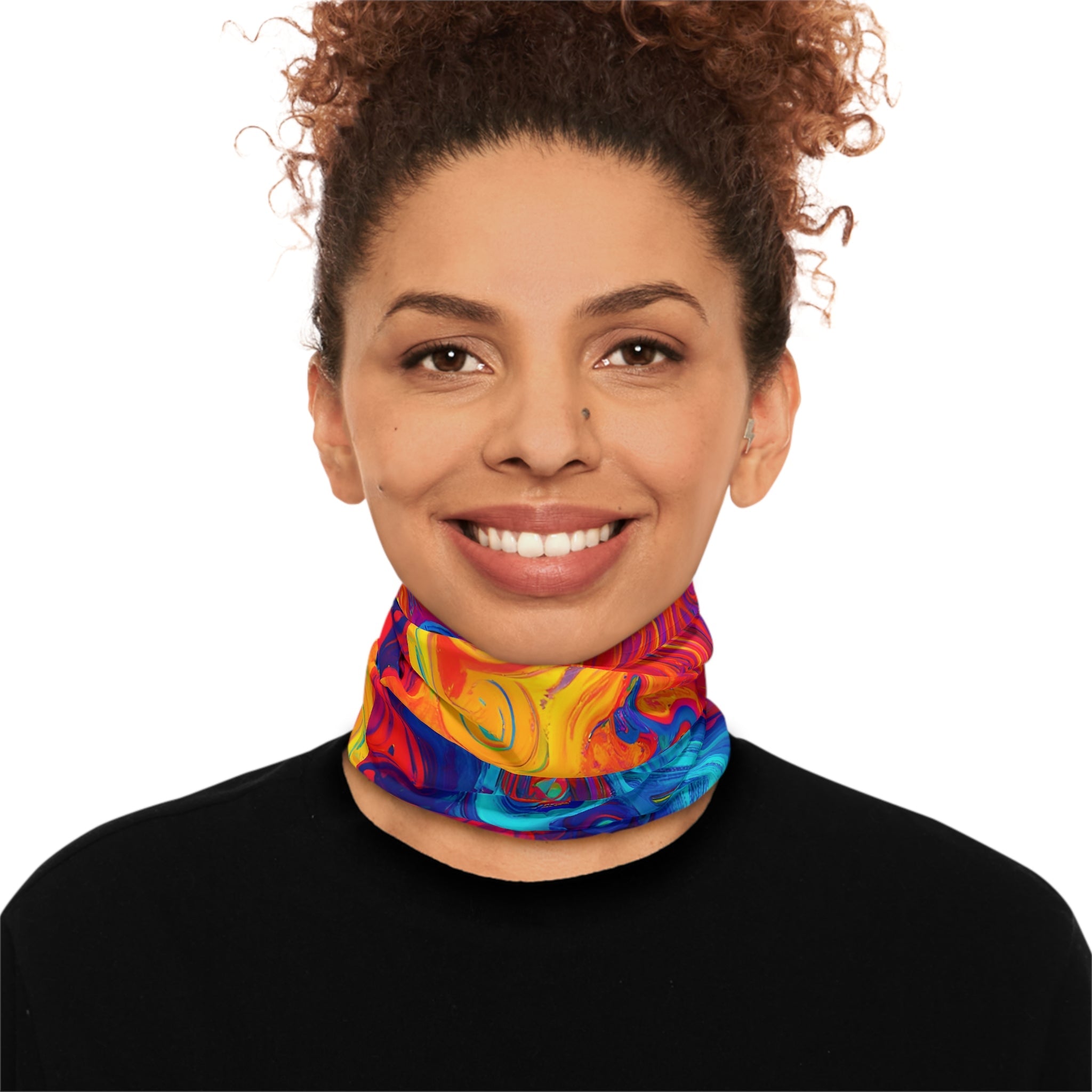 Gaiters - Trippy Amoebic Blue Midweight Neck Gaiter - Acid Daddy