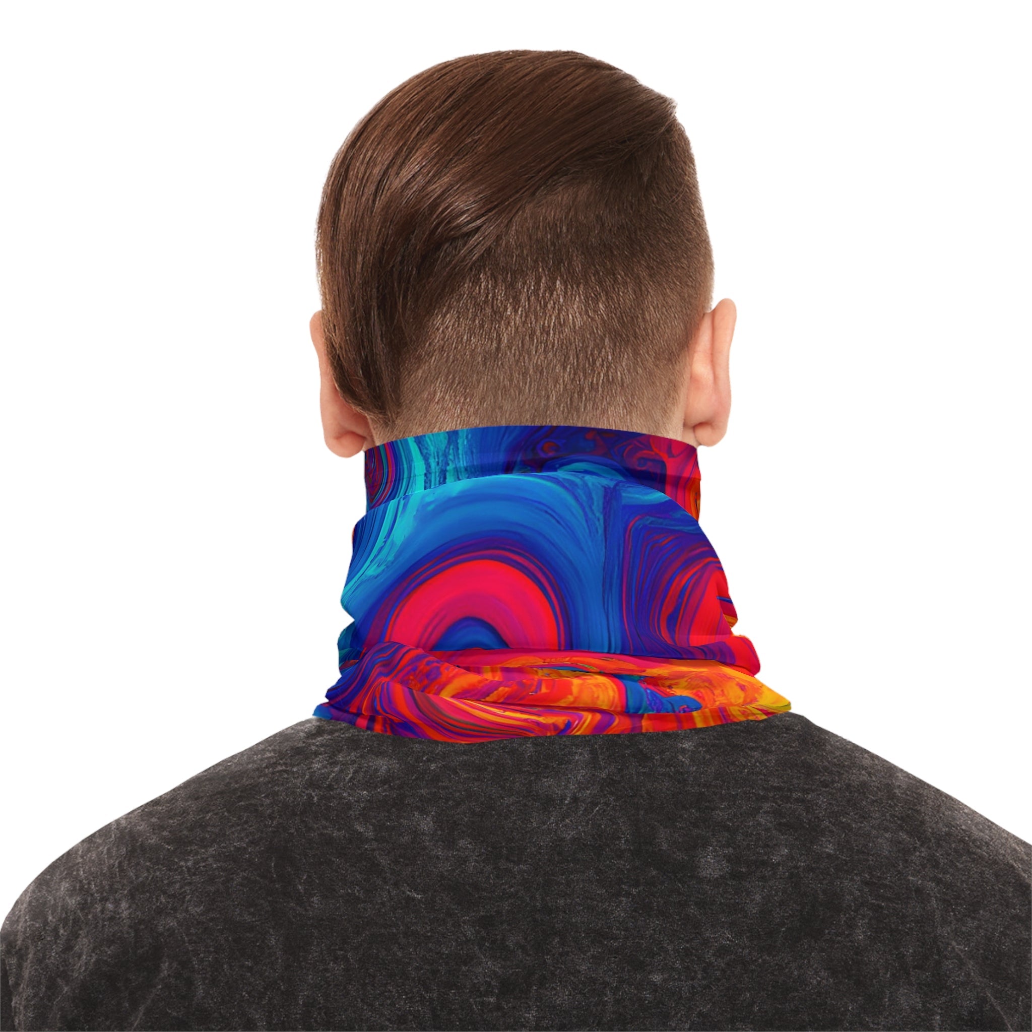 Gaiters - Trippy Amoebic Blue Midweight Neck Gaiter - Acid Daddy