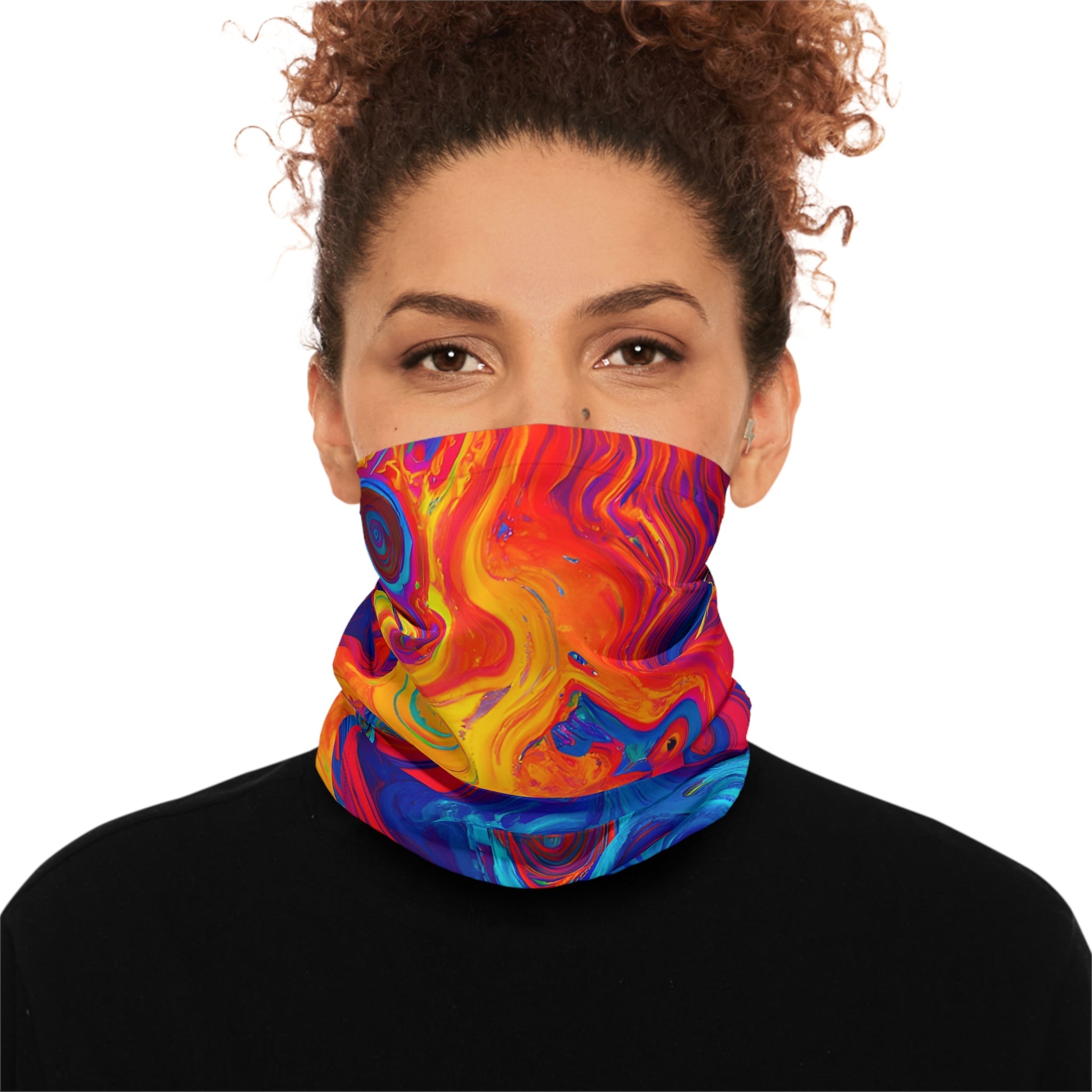 Gaiters - Trippy Amoebic Blue Midweight Neck Gaiter - Acid Daddy