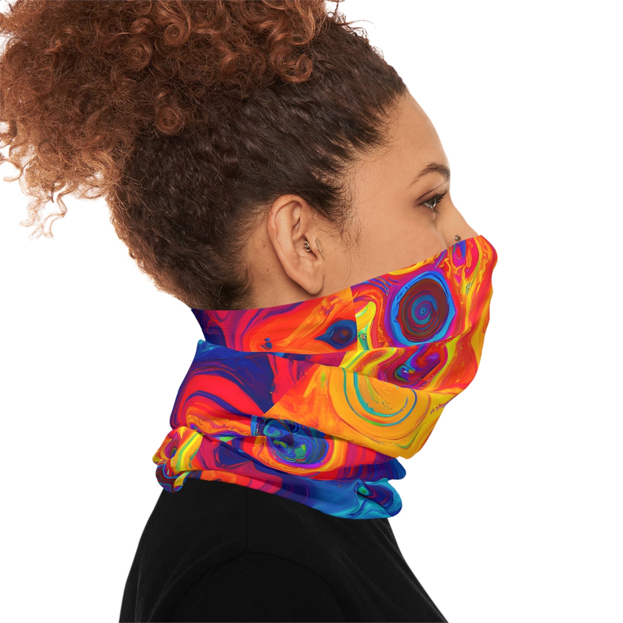 Gaiters - Trippy Amoebic Blue Midweight Neck Gaiter - Acid Daddy