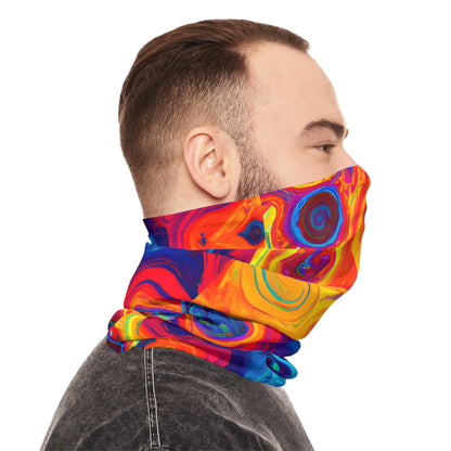 Gaiters - Trippy Amoebic Blue Midweight Neck Gaiter - Acid Daddy