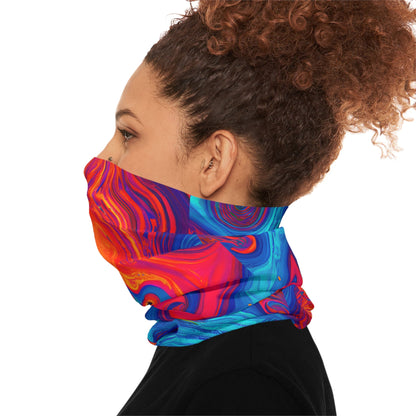 Gaiters - Trippy Amoebic Blue Midweight Neck Gaiter - Acid Daddy