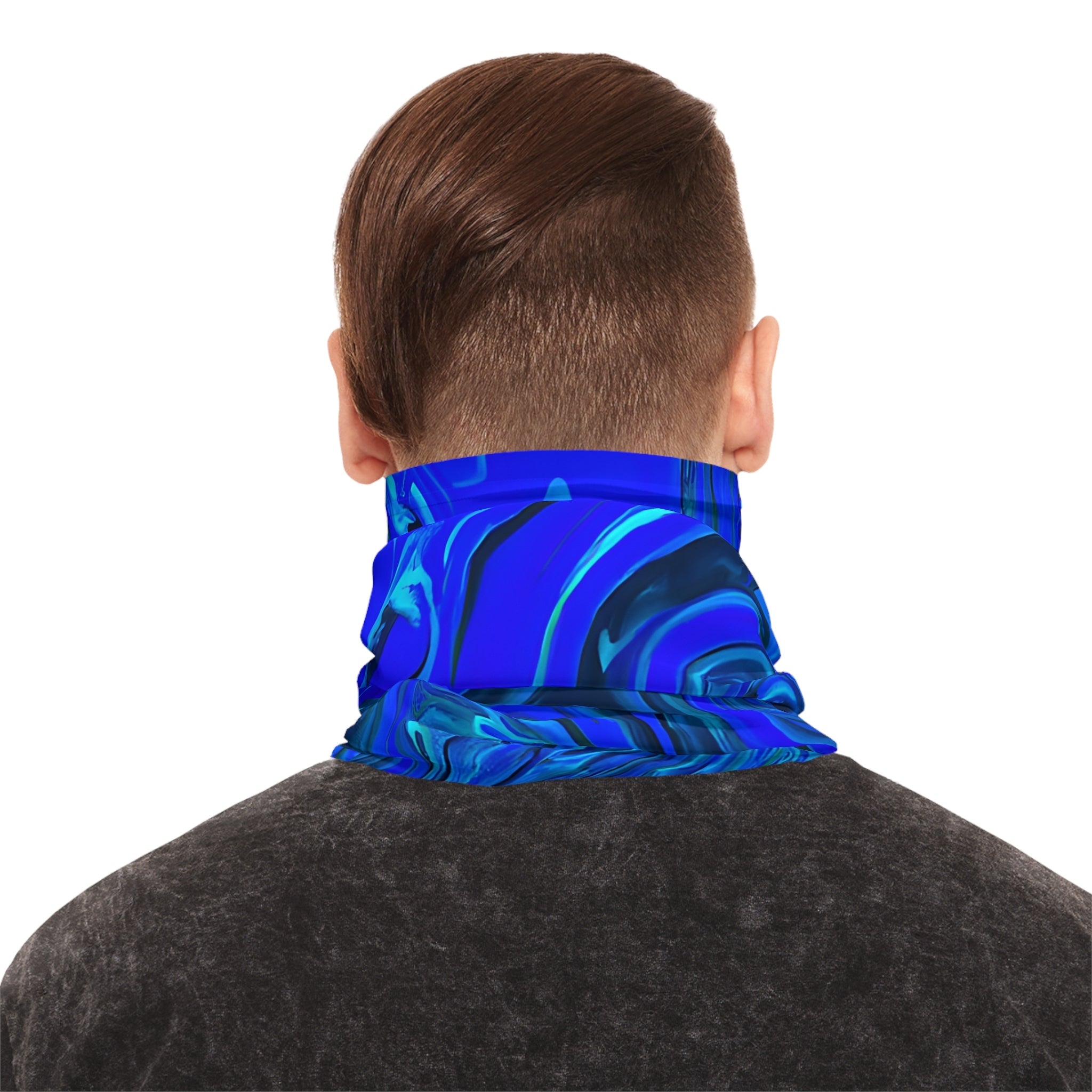 Gaiters - Trippy Blue Ice Vibe Midweight Neck Gaiter - Acid Daddy