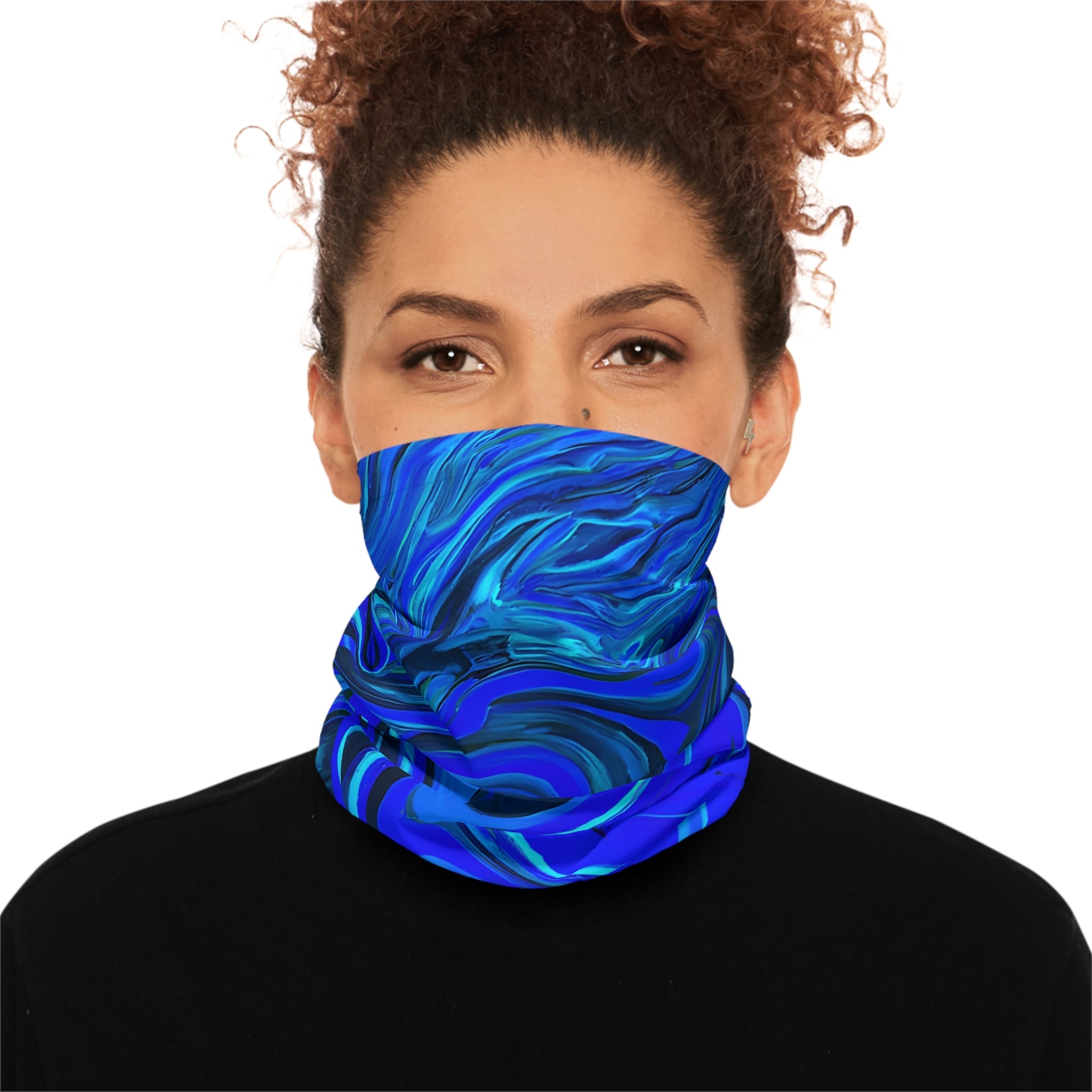 Gaiters - Trippy Blue Ice Vibe Midweight Neck Gaiter - Acid Daddy