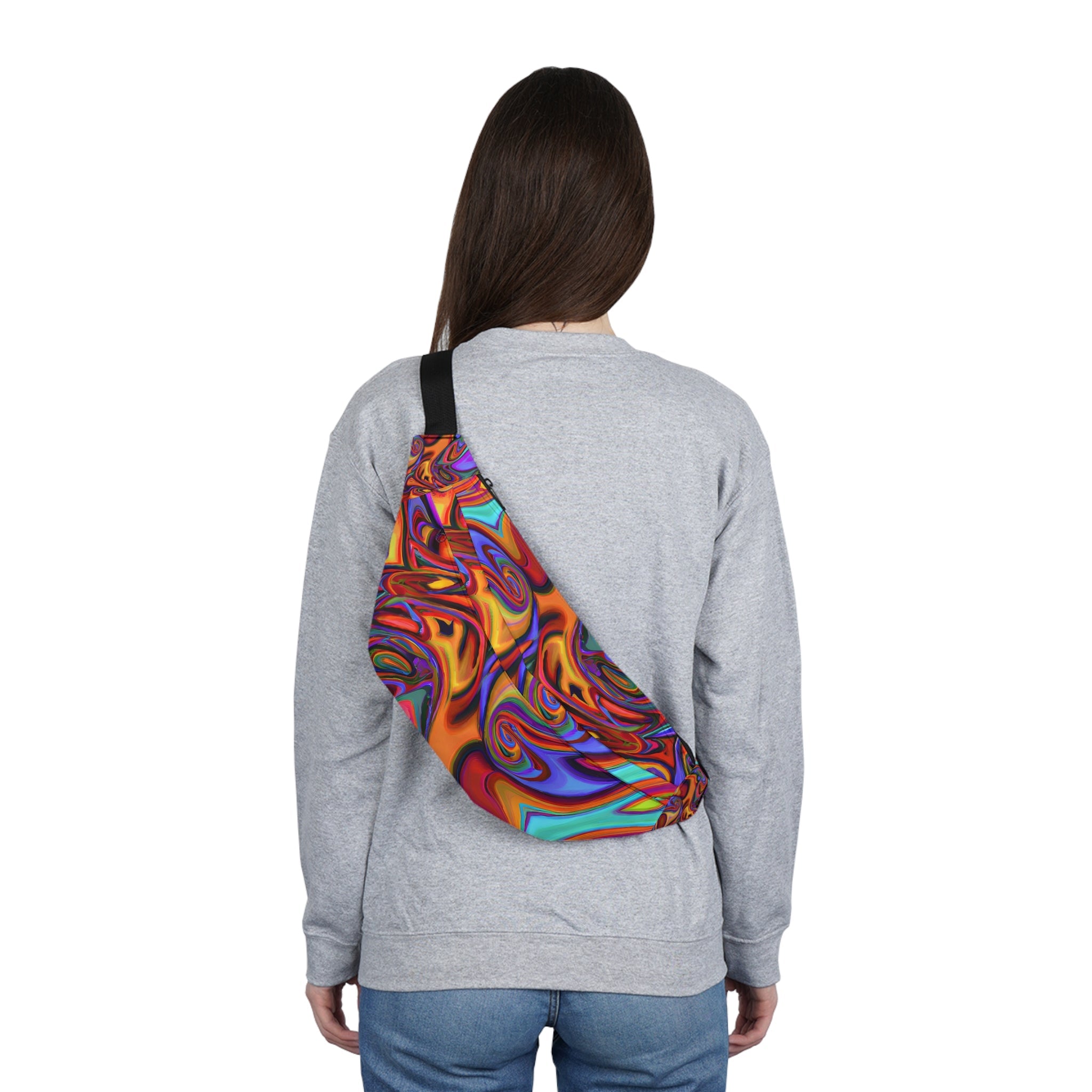 Fanny Packs - Trippy Colors Psychedelic Festival Fanny Pack (Large) - Acid Daddy