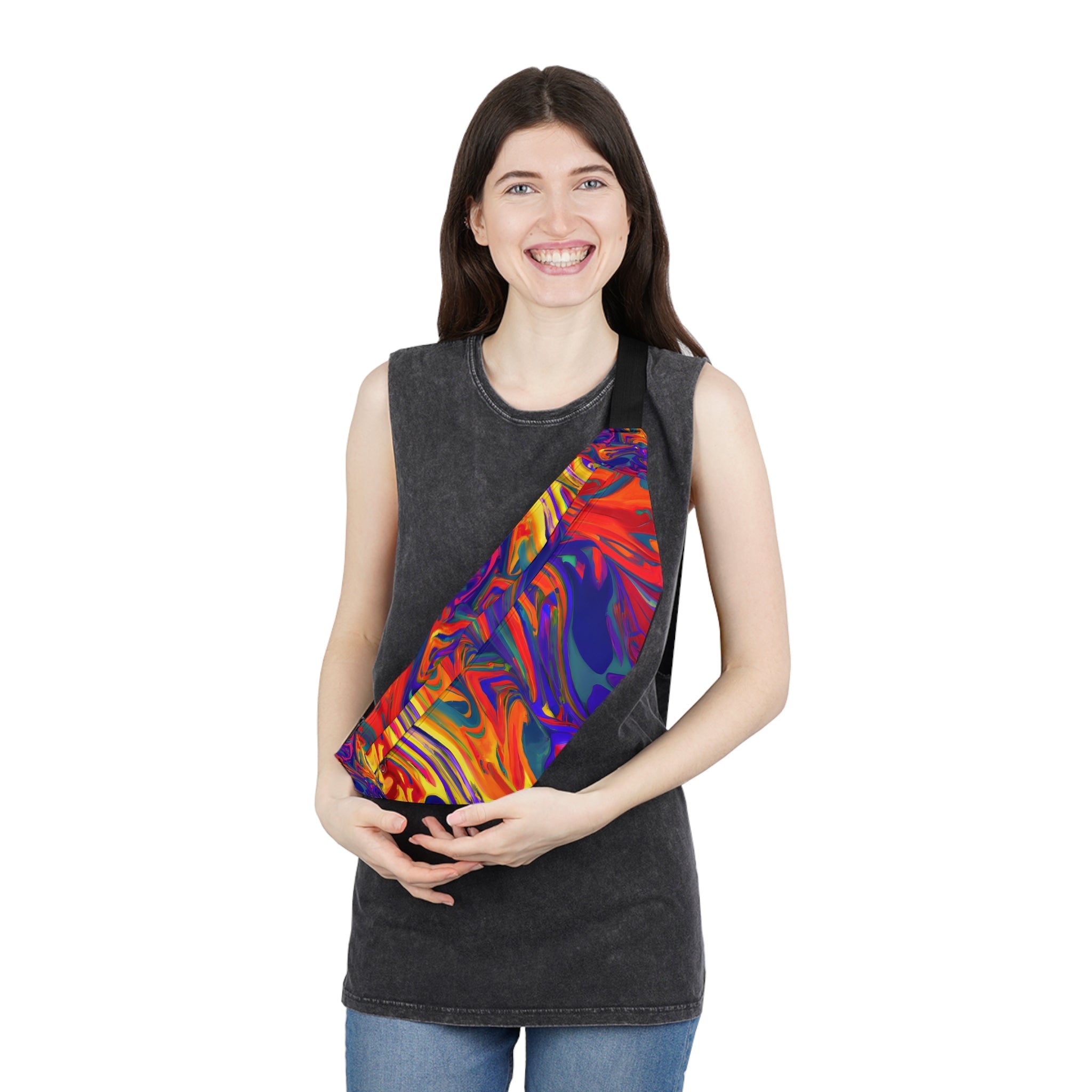 Fanny Packs - Trippy Flaming Chaos Festival Fanny Pack (Large) - Acid Daddy