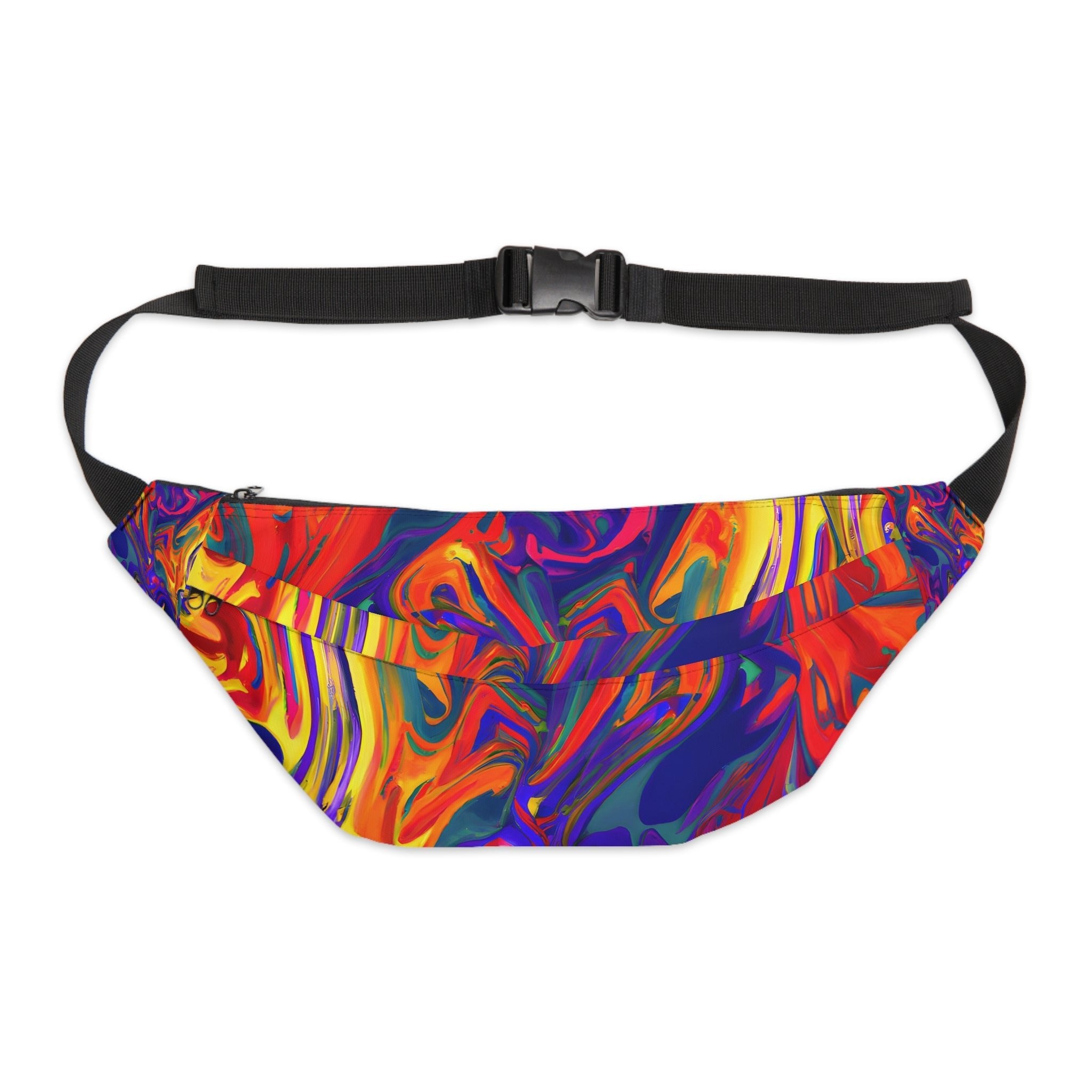 Fanny Packs - Trippy Flaming Chaos Festival Fanny Pack (Large) - Acid Daddy