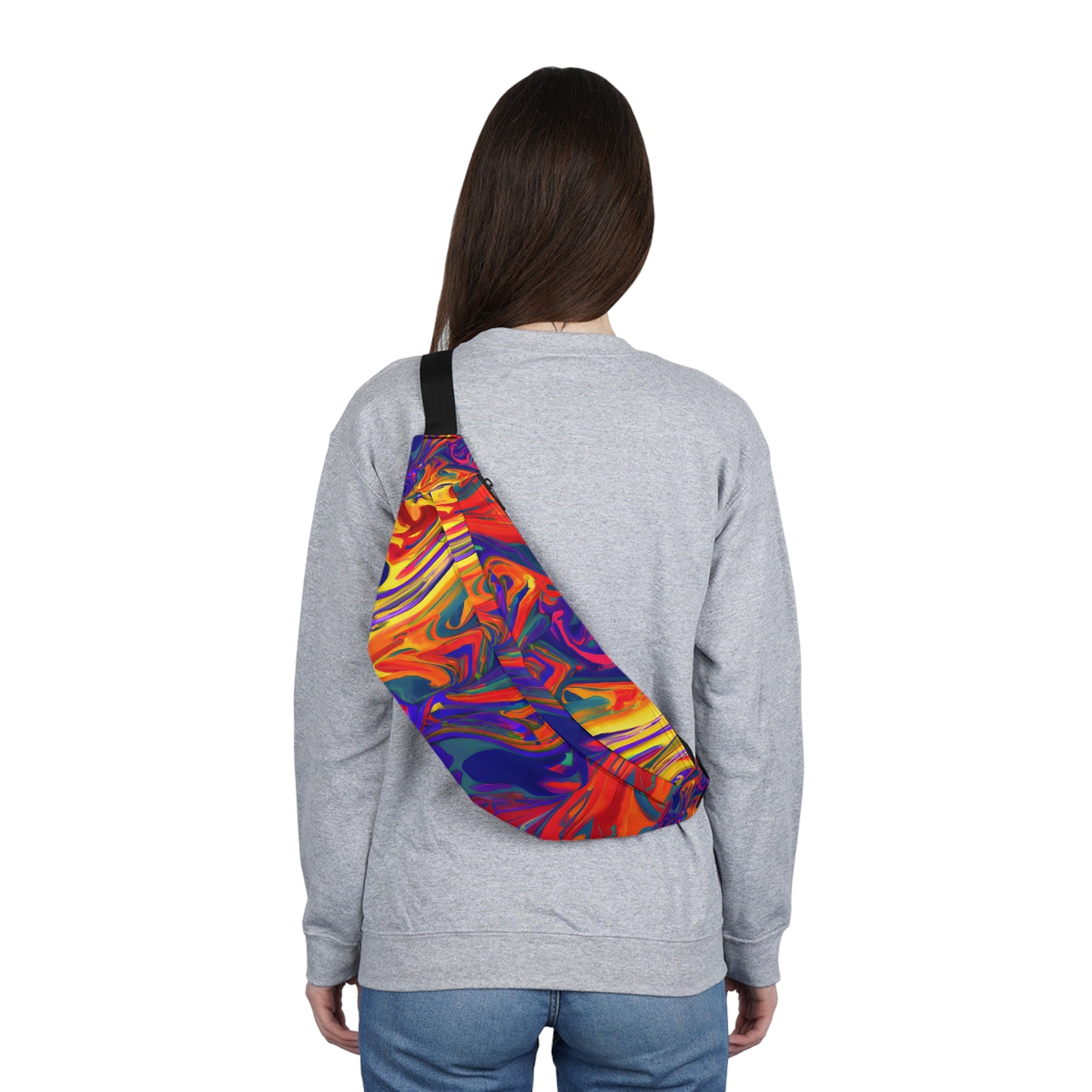 Fanny Packs - Trippy Flaming Chaos Festival Fanny Pack (Large) - Acid Daddy