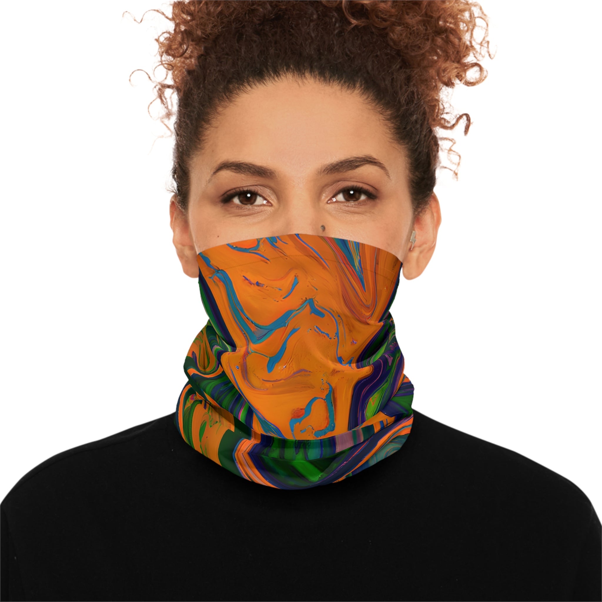 Gaiters - Trippy Forest Green Vibes Midweight Neck Gaiter - Acid Daddy