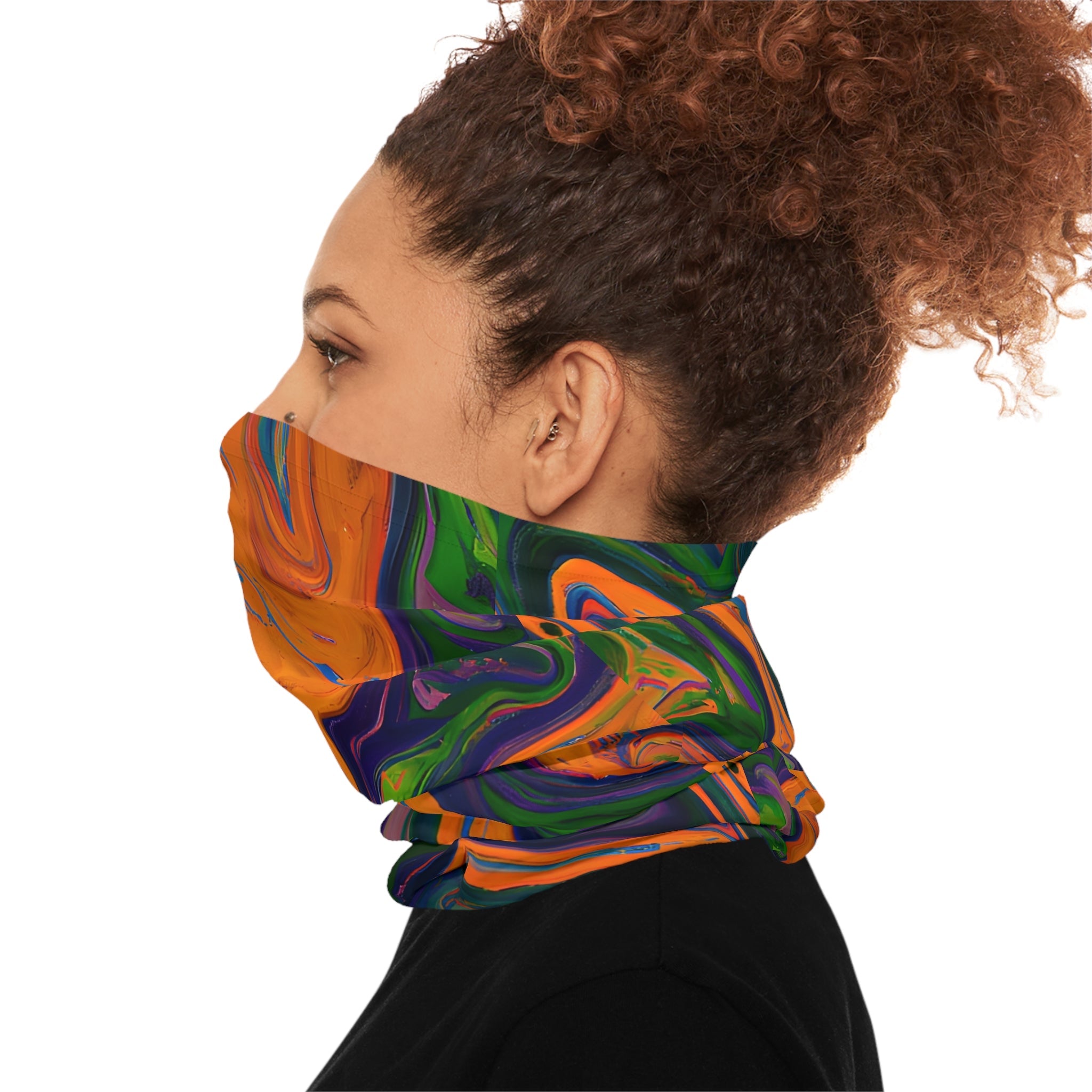 Gaiters - Trippy Forest Green Vibes Midweight Neck Gaiter - Acid Daddy