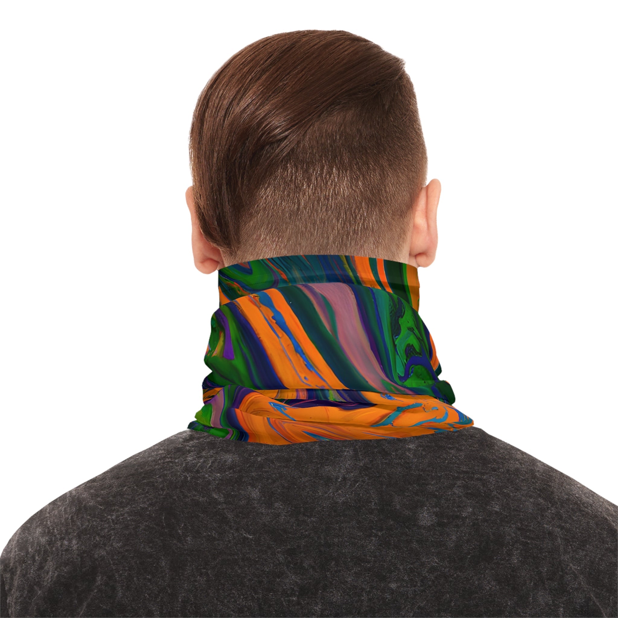 Gaiters - Trippy Forest Green Vibes Midweight Neck Gaiter - Acid Daddy