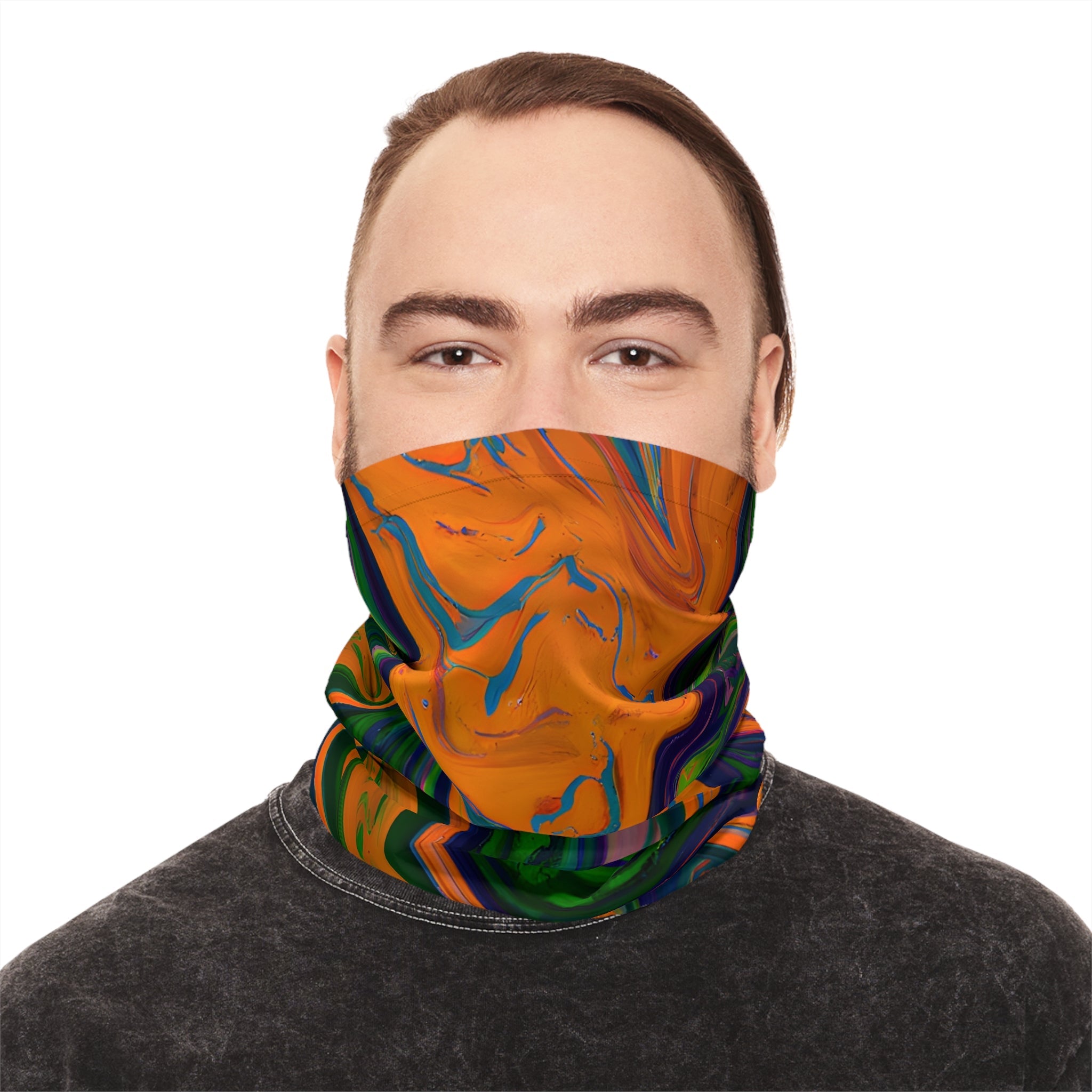 Gaiters - Trippy Forest Green Vibes Midweight Neck Gaiter - Acid Daddy