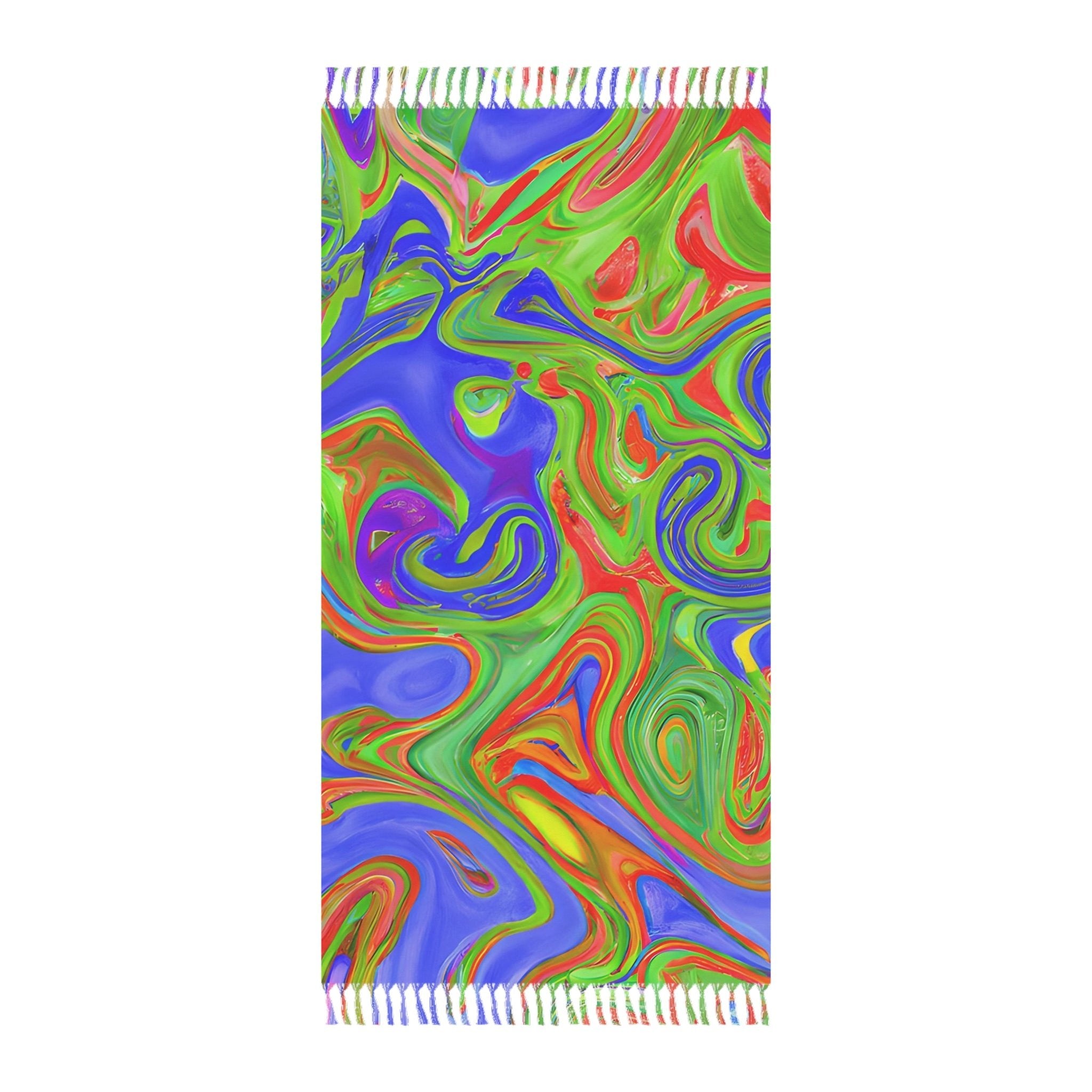 Beach Blankets - Trippy Green Acid Drip Beach Blanket - Acid Daddy