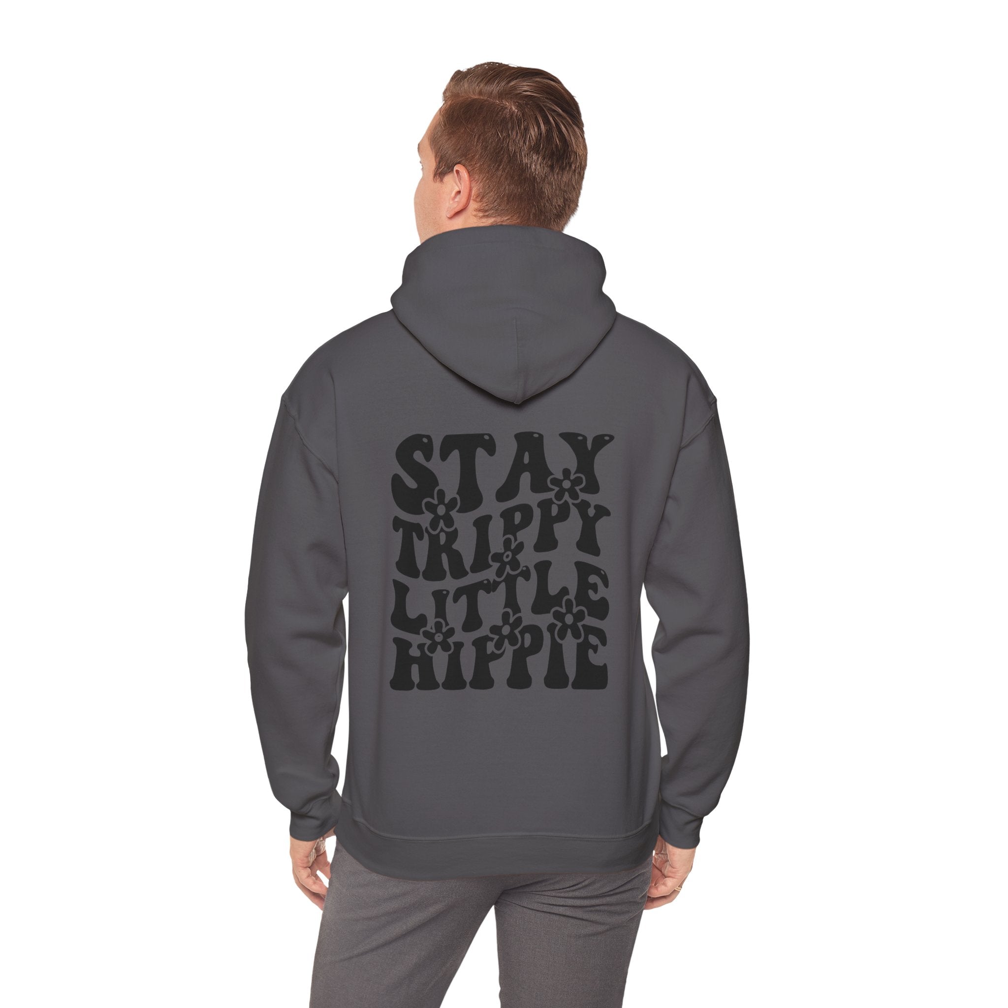 Hoodie - Trippy Hippie Slogan Winter Hoodie (Back Print) - Acid Daddy