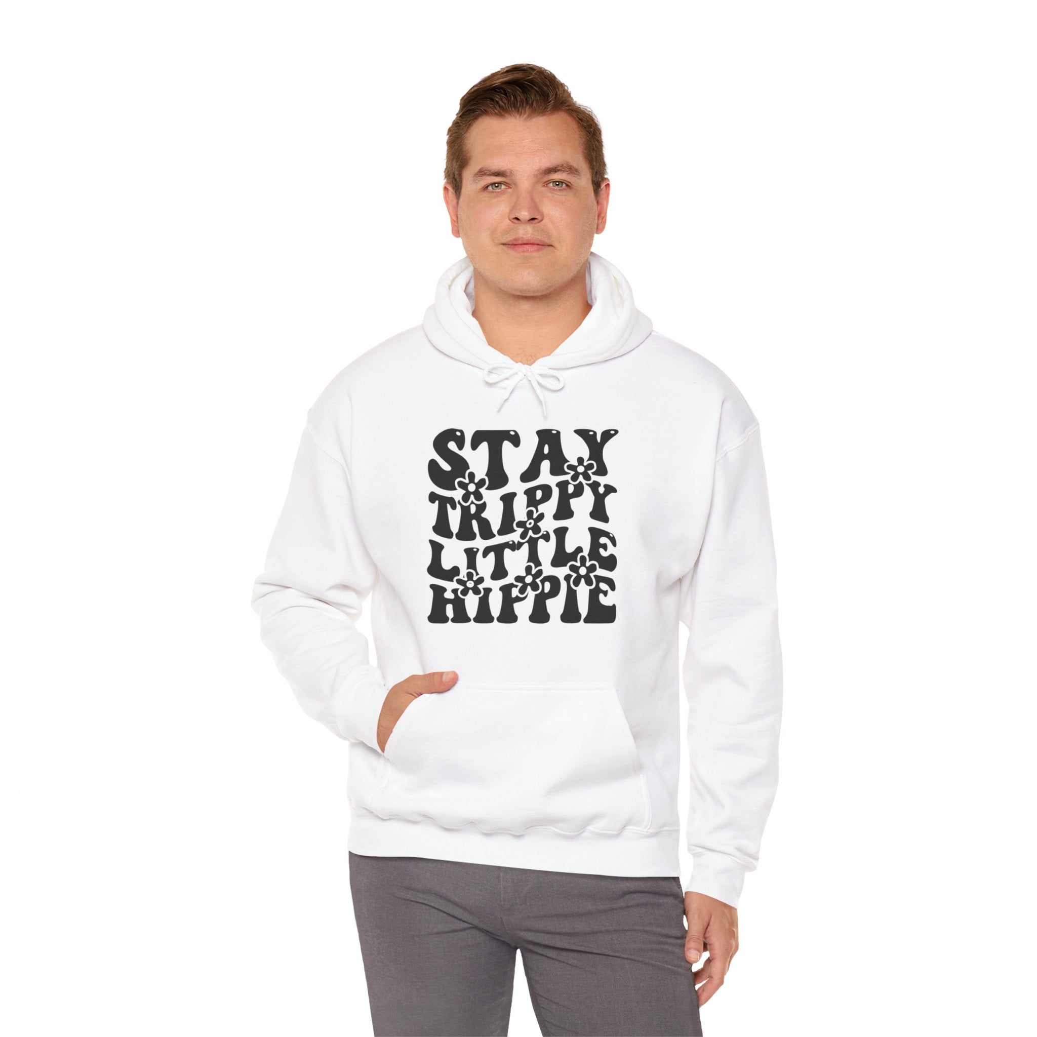 Festival Gear - Hoodie - Trippy Hippie Slogan Winter Hoodie (Front Print) - Acid Daddy