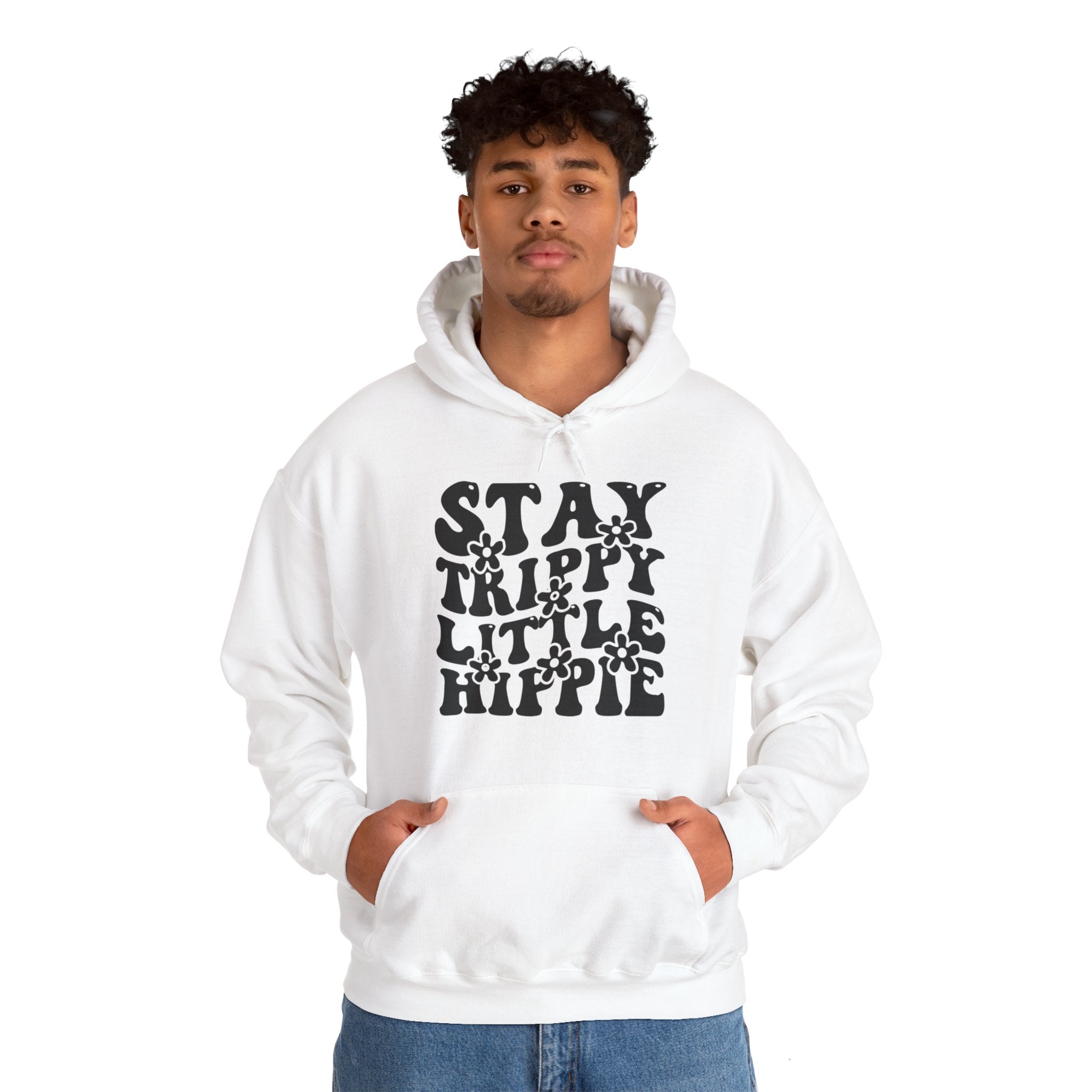 Festival Gear - Hoodie - Trippy Hippie Slogan Winter Hoodie (Front Print) - Acid Daddy