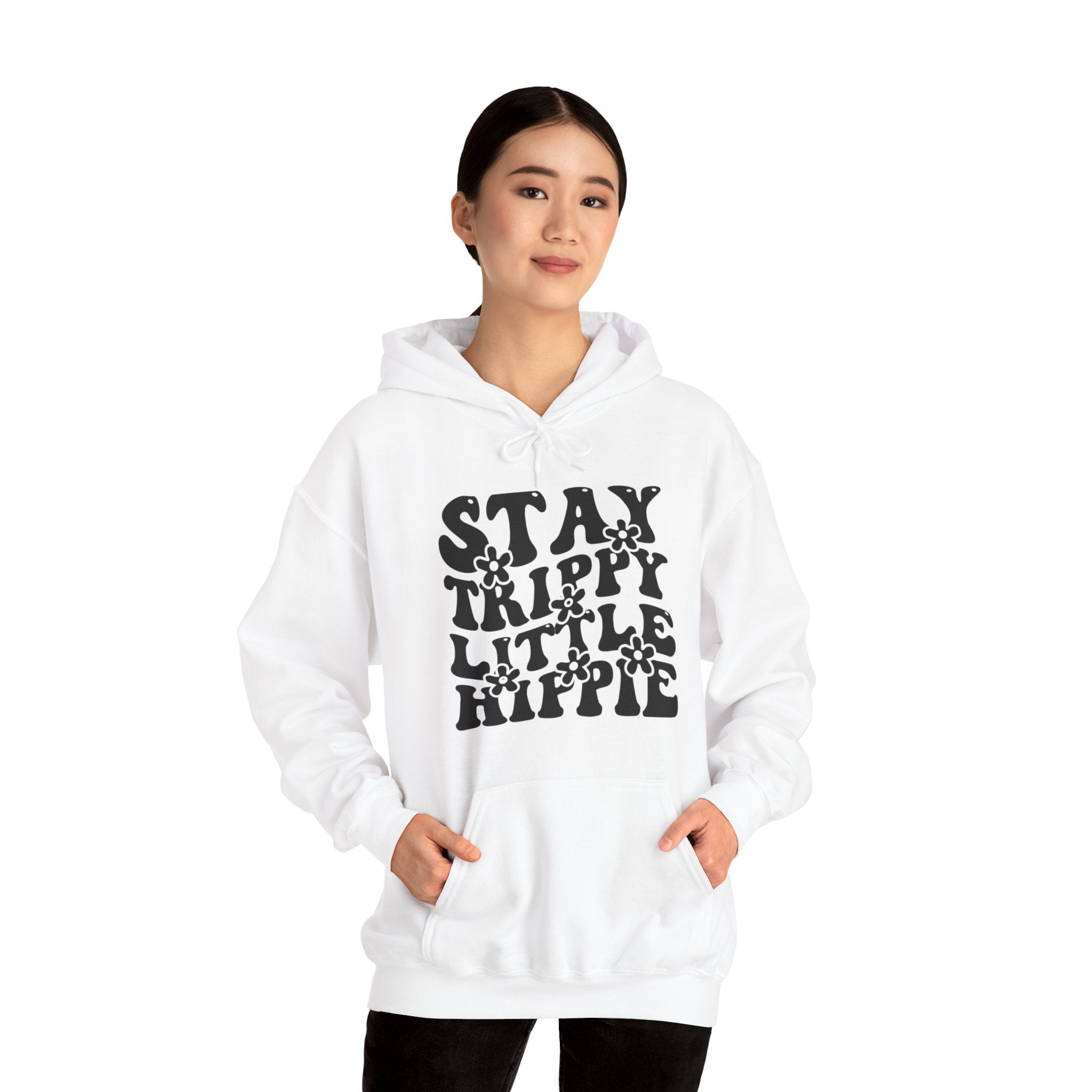 Festival Gear - Hoodie - Trippy Hippie Slogan Winter Hoodie (Front Print) - Acid Daddy