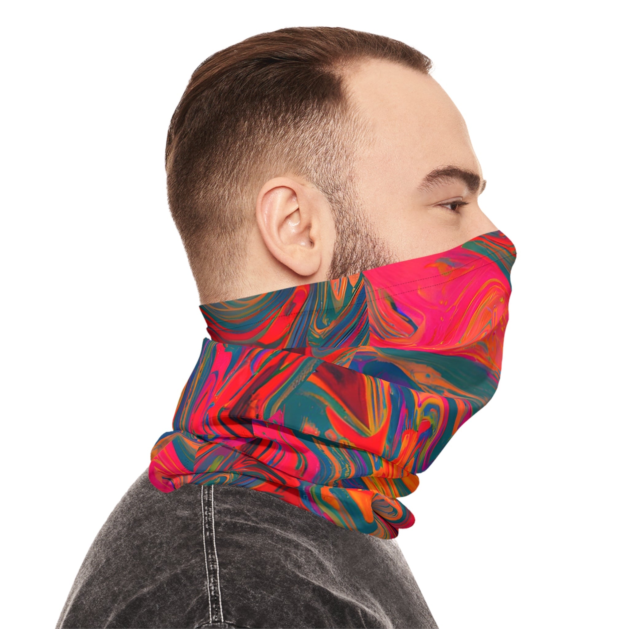 Gaiters - Trippy Mushroom Depths Midweight Neck Gaiter - Acid Daddy