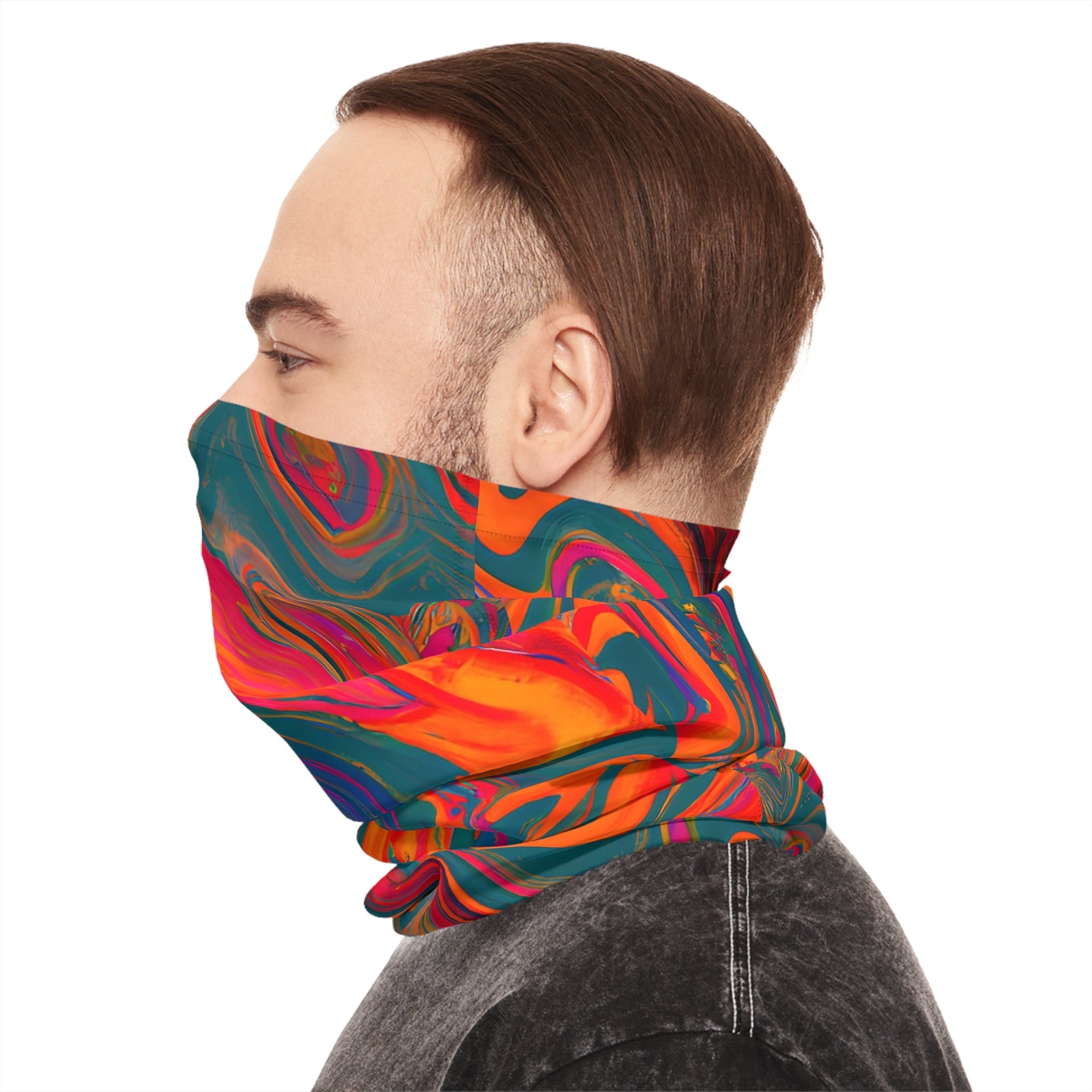 Gaiters - Trippy Mushroom Depths Midweight Neck Gaiter - Acid Daddy