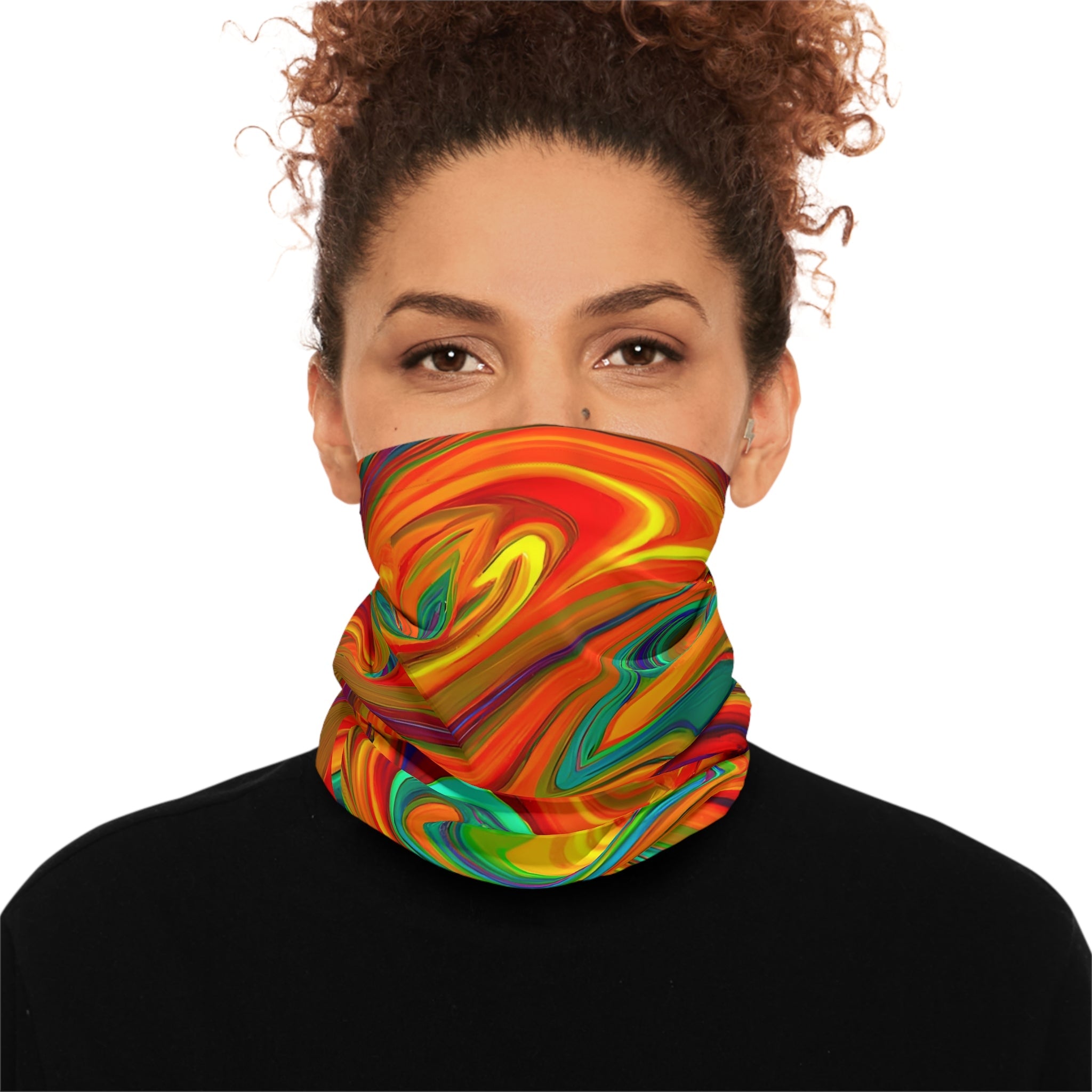 Gaiters - Trippy Orange Delight Lightweight Neck Gaiter - Acid Daddy