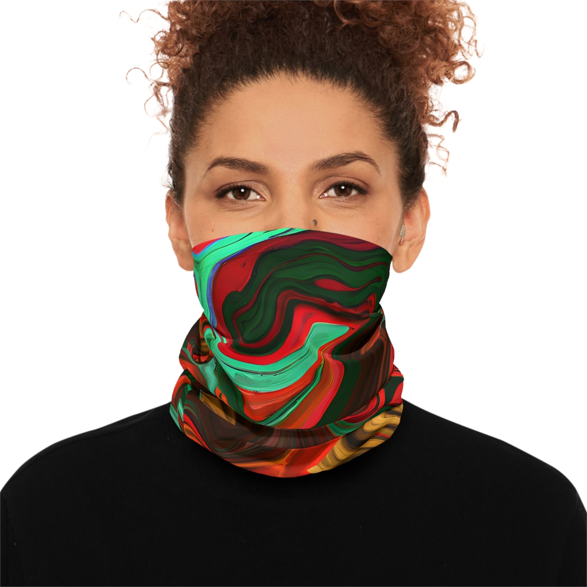 Gaiters - Trippy Orange Depths Midweight Neck Gaiter - Acid Daddy