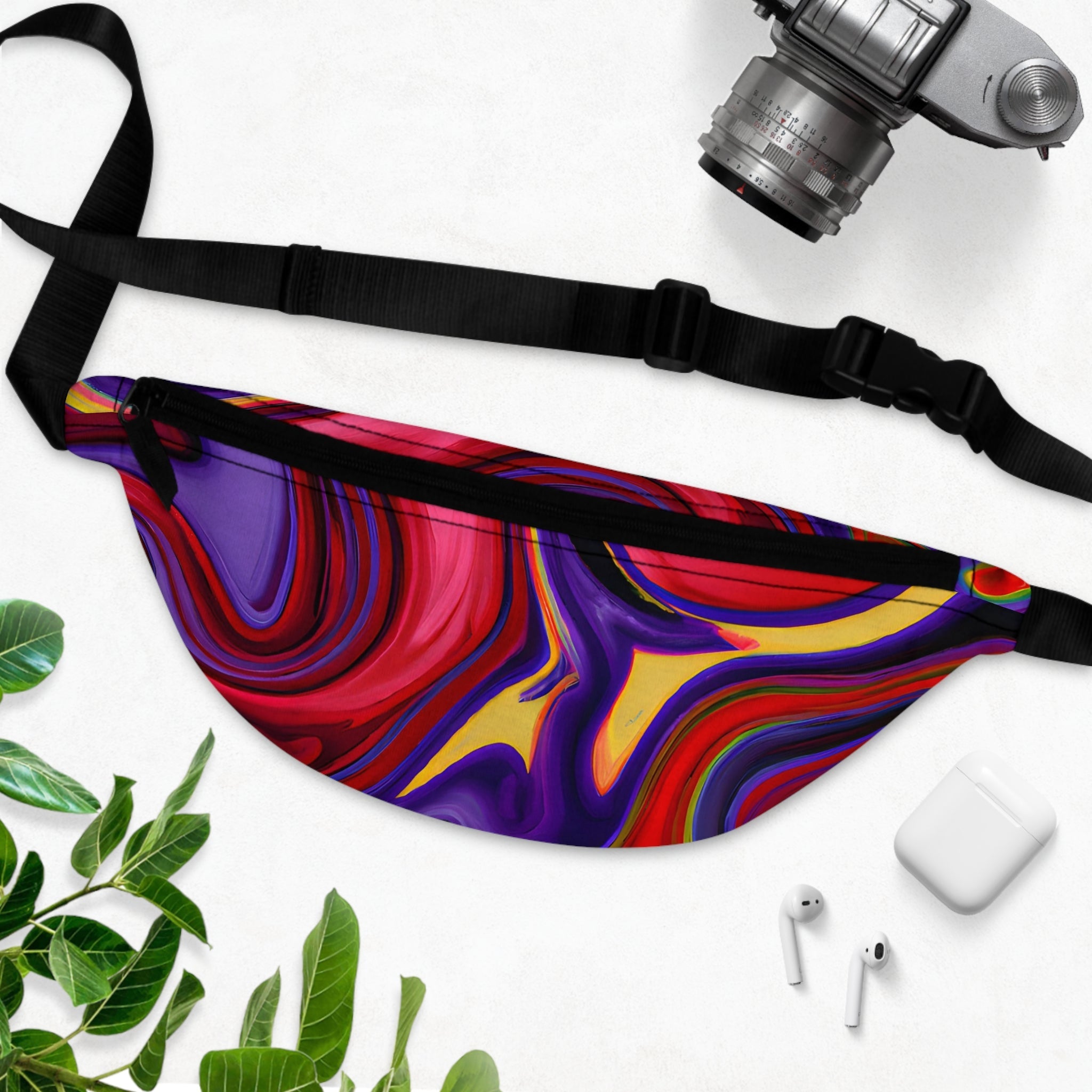 Fanny Packs - Trippy Pink Nebula Festival Rave Fanny Pack (Medium) - Acid Daddy