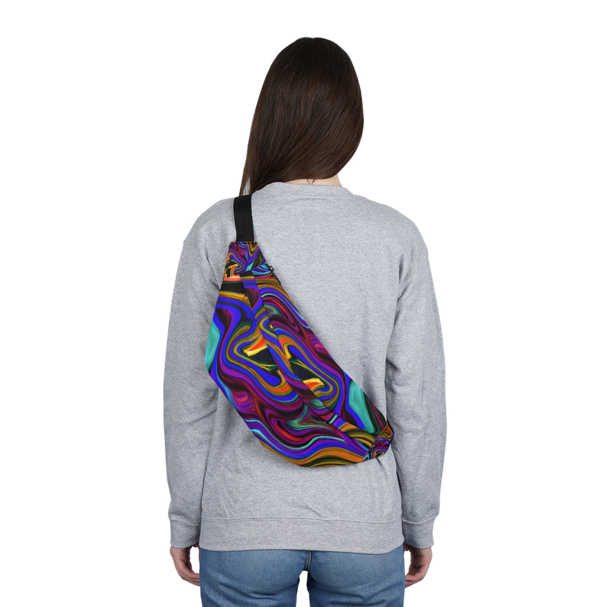 Fanny Packs - Trippy Psychedelic Swish Rave Fanny Pack (Large) - Acid Daddy