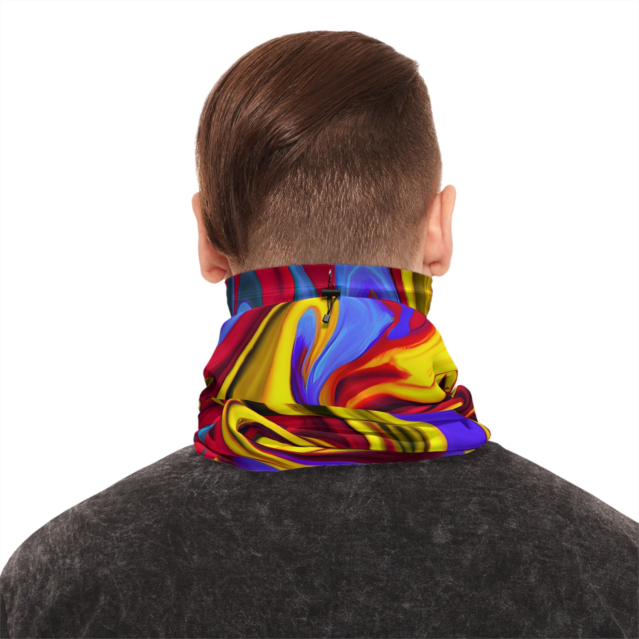 Gaiters - Trippy Yellow Swirl Winter Neck Gaiter - Acid Daddy