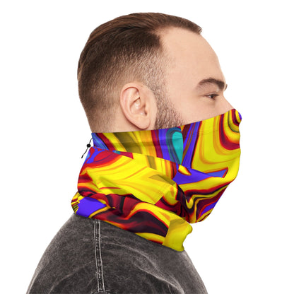 Gaiters - Trippy Yellow Swirl Winter Neck Gaiter - Acid Daddy